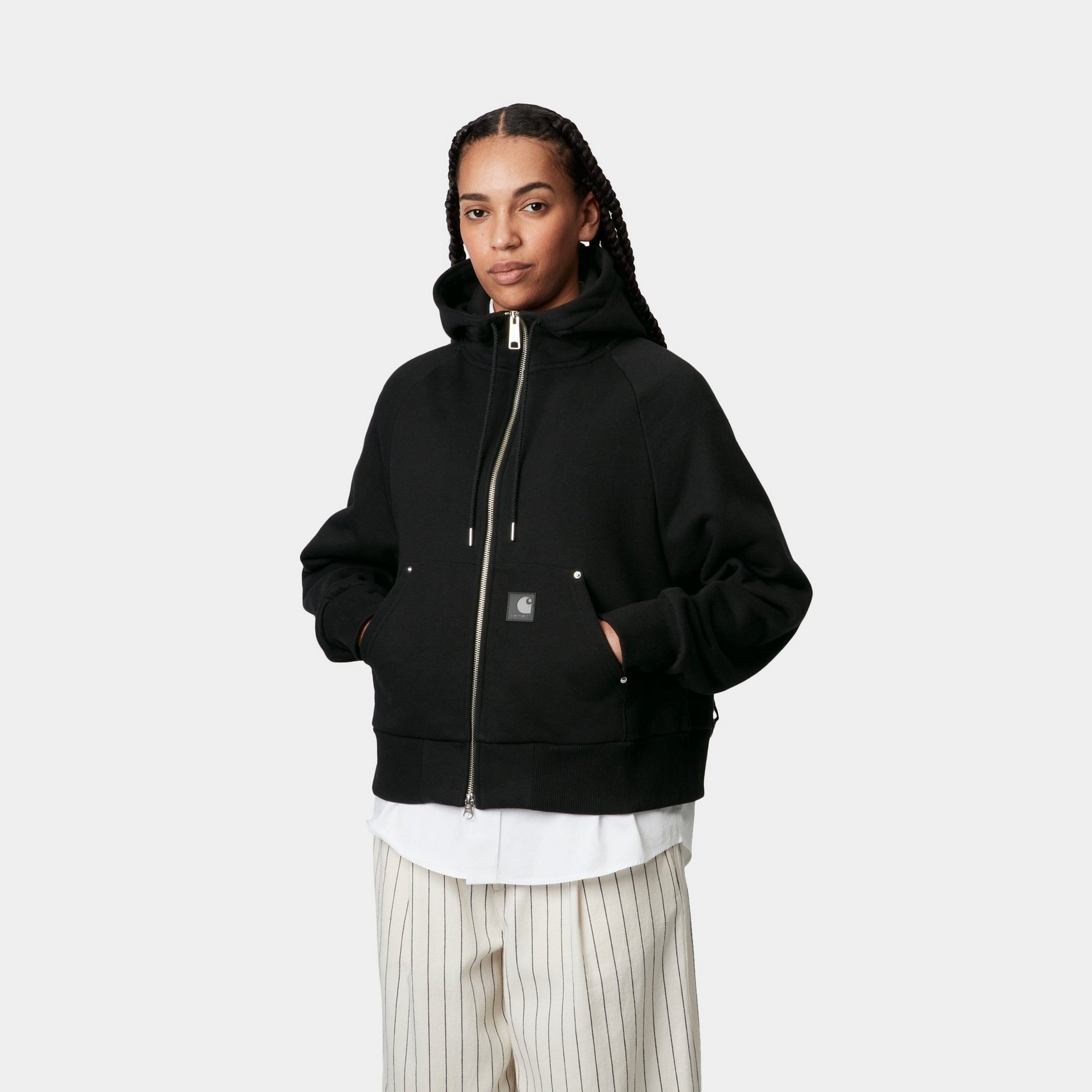 Women's Lightweight Hooded Eldon Jacket - Waterproof Windbreaker for Outdoor Activities | Black | Perfect for Hiking, Running & Travel