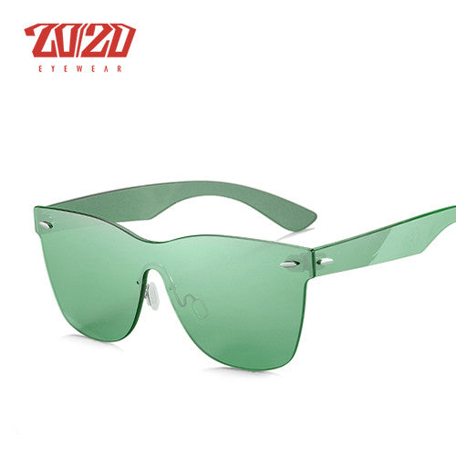20/20 Unisex Oval Rimless Alloy Polarized Sunglasses PC1601 - UV Protection for Driving, Fishing & Outdoor Activities