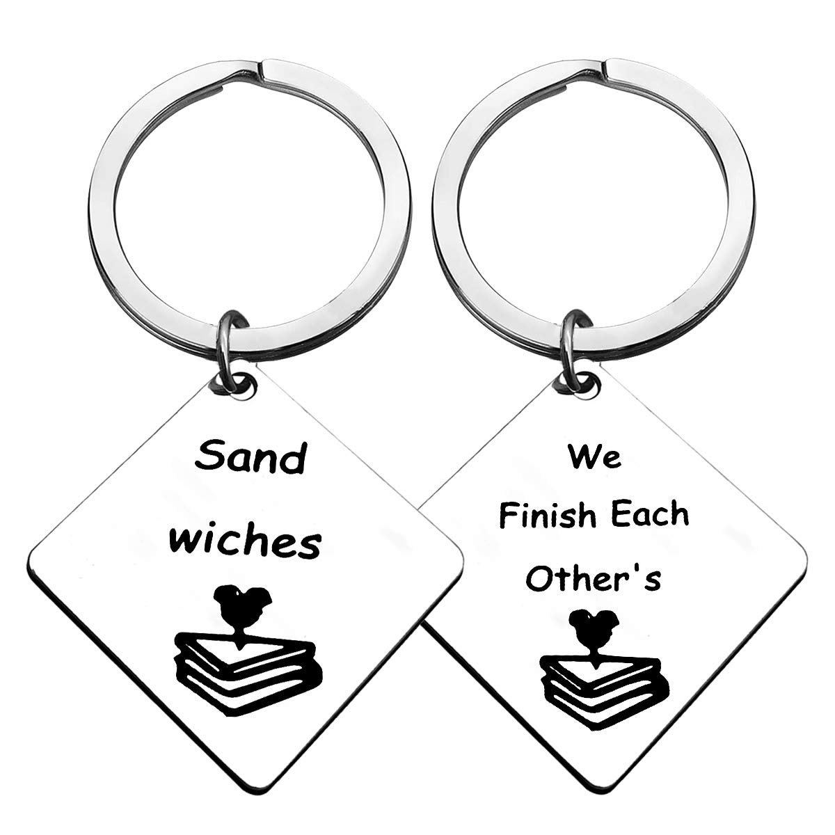 2PC Couple Keyring Set - Romantic Gifts for Boyfriend & Girlfriend, Anniversary, Valentine's Day, Birthday - Funny Friendship Keychains for Couples, Best Friends, Sisters - Perfect for Graduation & Special Occasions - Great for Everyday Use & Travel Accessories