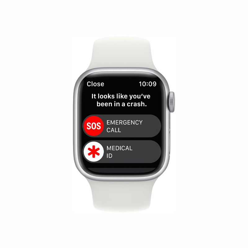 Apple Watch Series 8 (GPS) 45mm Silver Aluminum Case with White Sport Band S/M - Perfect for Fitness Tracking, Workouts & Everyday Wear