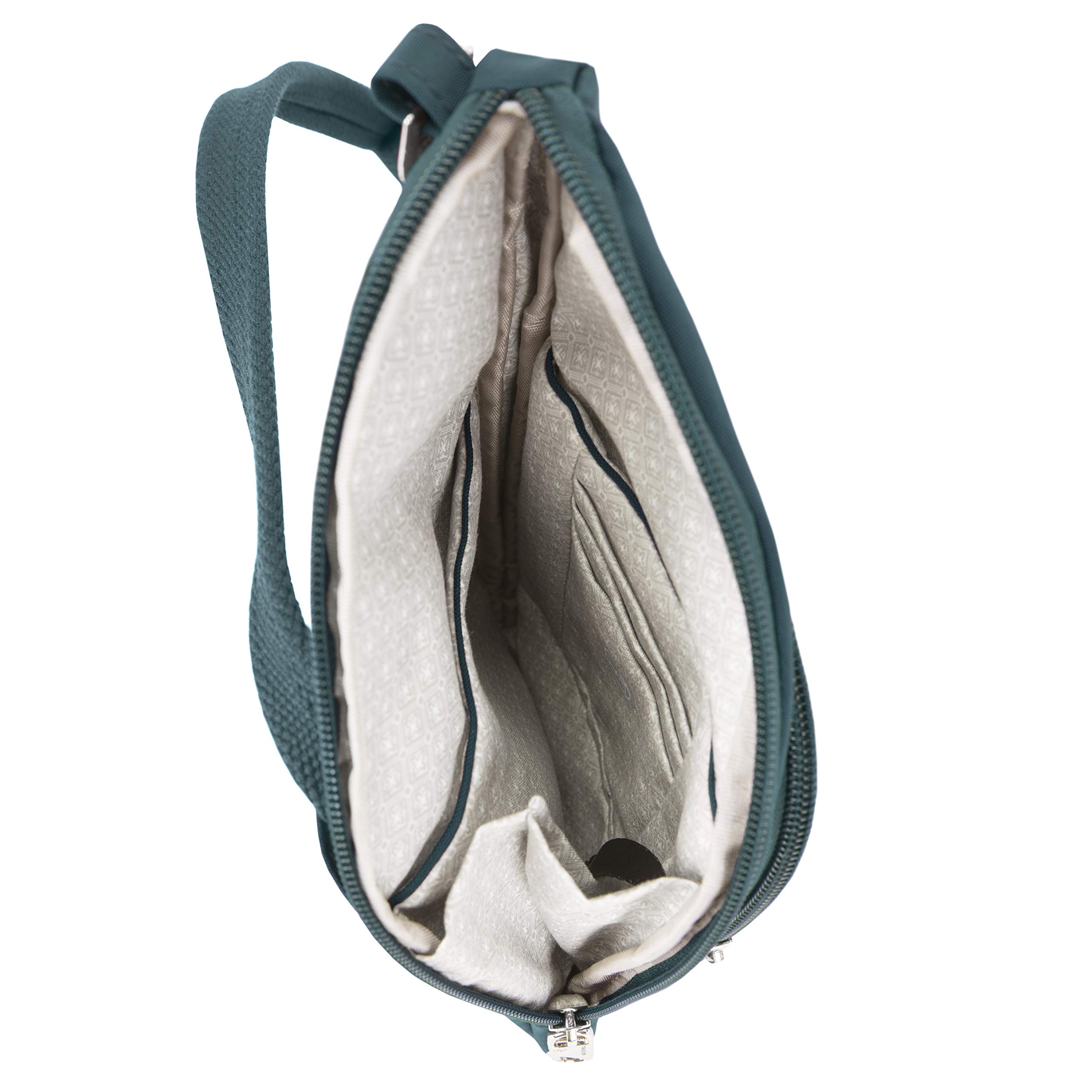 Travelon Anti-Theft Compact Crossbody Bag for Women - Lightweight Secure Purse with RFID Blocking - Perfect for Travel, Commuting & Daily Use (Peacock)