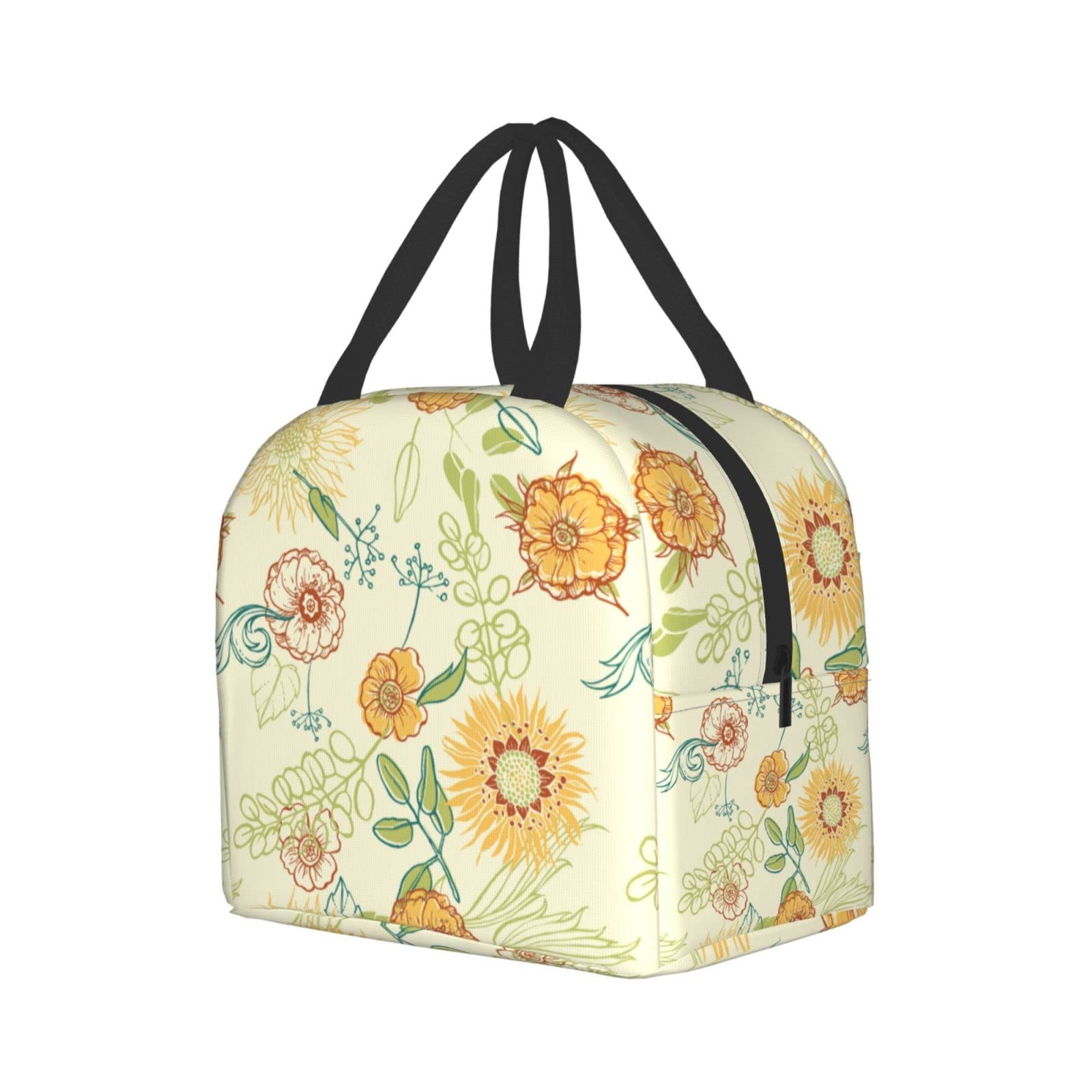 Insulated Sunflower Lunch Bag - Reusable & Leak-Proof Yellow Lunch Box for Men & Women - Perfect for Work, School, Travel & Picnics | Portable Meal Container & Food Tote