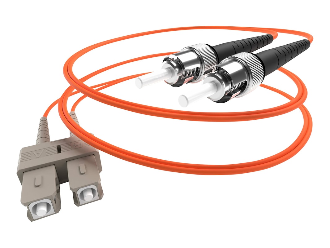 10 Meter SC to ST OM2 1Gig Fiber Optic Cable - Orange OFNR 50/125 Micron Multimode - High Speed Network, Data Center, Server Room Connectivity