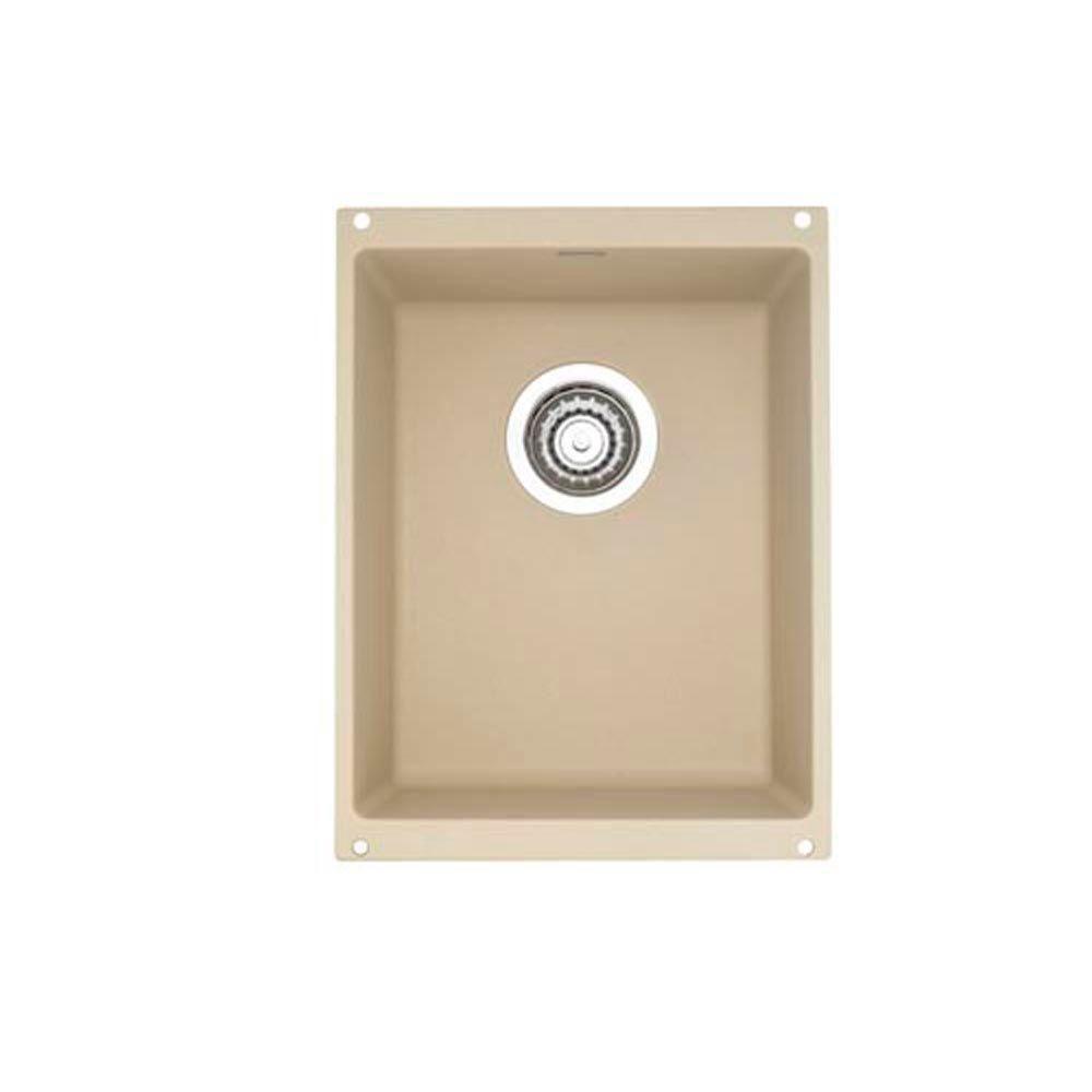 Premium Blanco Precis Undermount 18-Inch Single Bowl Granite Kitchen Sink in Biscotti Color - Perfect for Modern Kitchens, Bathroom Vanities & RV Remodels (Model 538024)