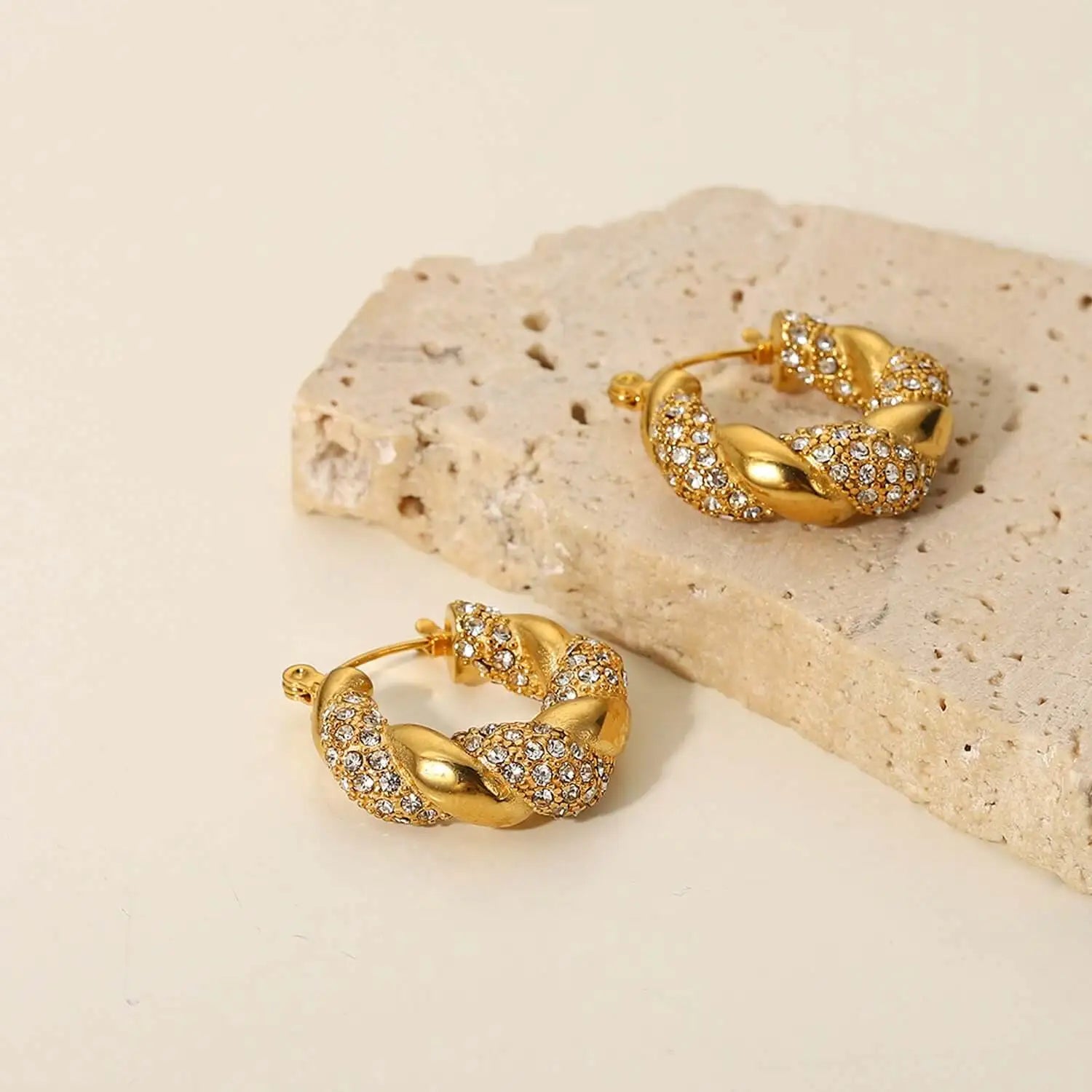 18K Gold Plated Irregular Blade Hoop Earrings for Women | Trendy Geometric Dangle Earrings | Perfect for Parties, Weddings & Everyday Wear | JDE021