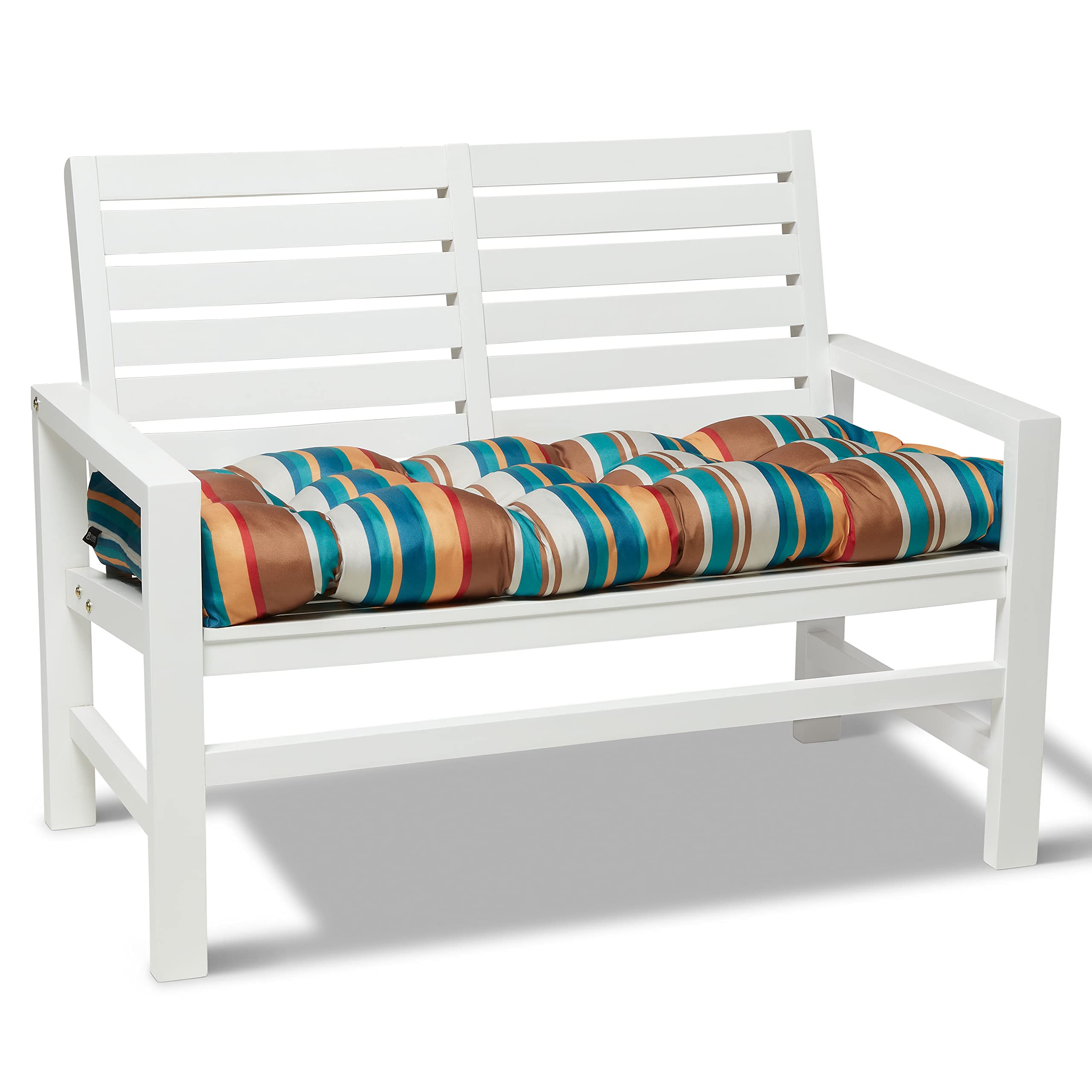 Water-Resistant Patio Bench Cushion 54x18x5 - Santa Fe Stripe for Outdoor/Indoor Seating