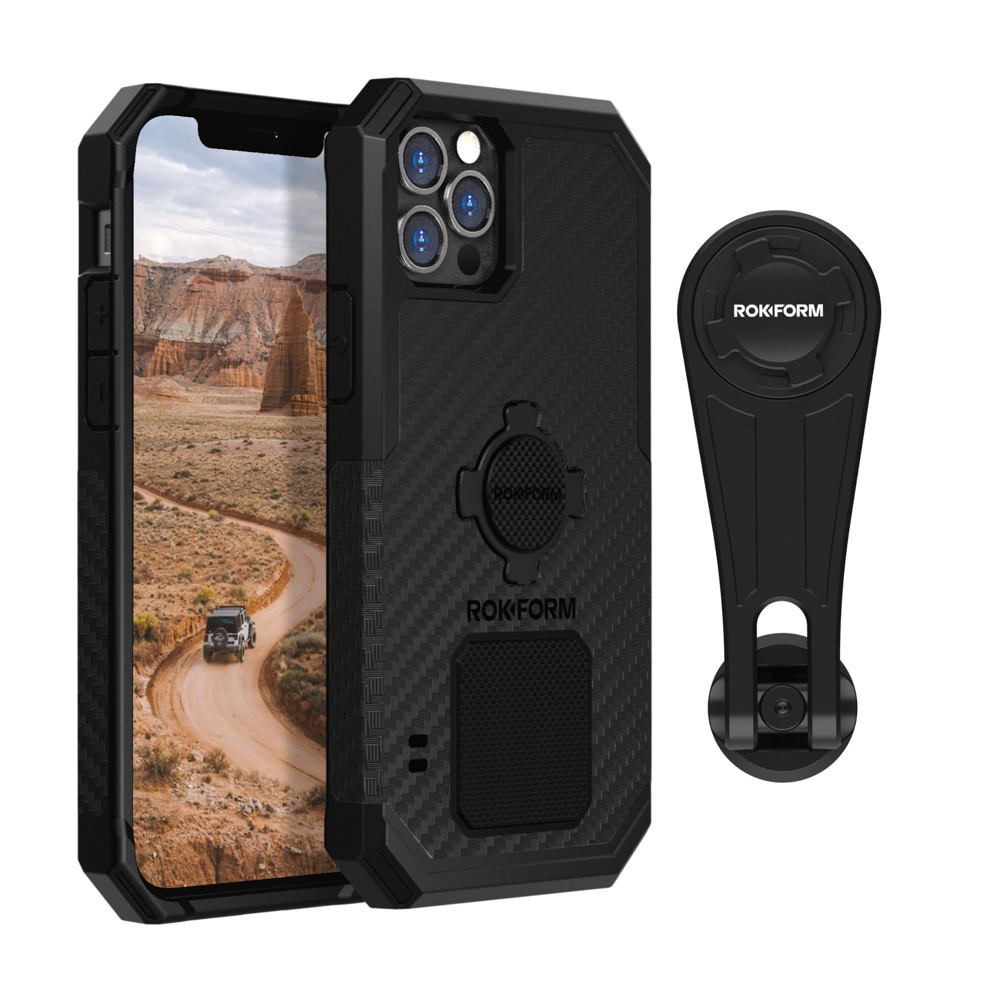Rokform Rugged Case for iPhone 12 Pro Max with Pro Series Bike Mount - Shockproof Protective Cover & Secure Cycling Phone Holder for Outdoor Sports, Commuting & Adventure Activities