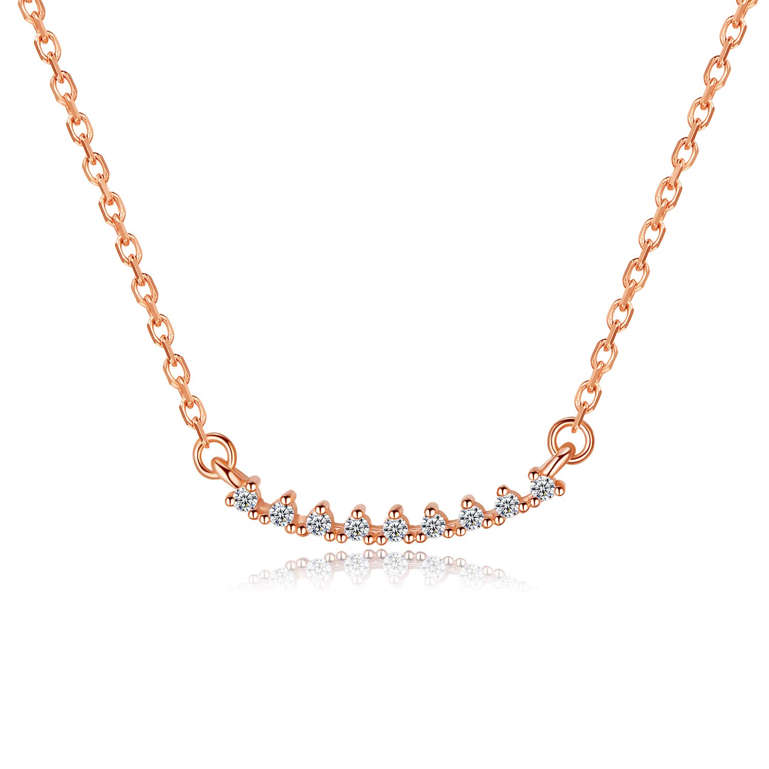 VIKI LYNN Sterling Silver CZ Choker Necklace for Women - Elegant Collarbone Chain Jewelry, Perfect for Date Night, Party & Wedding Accessories