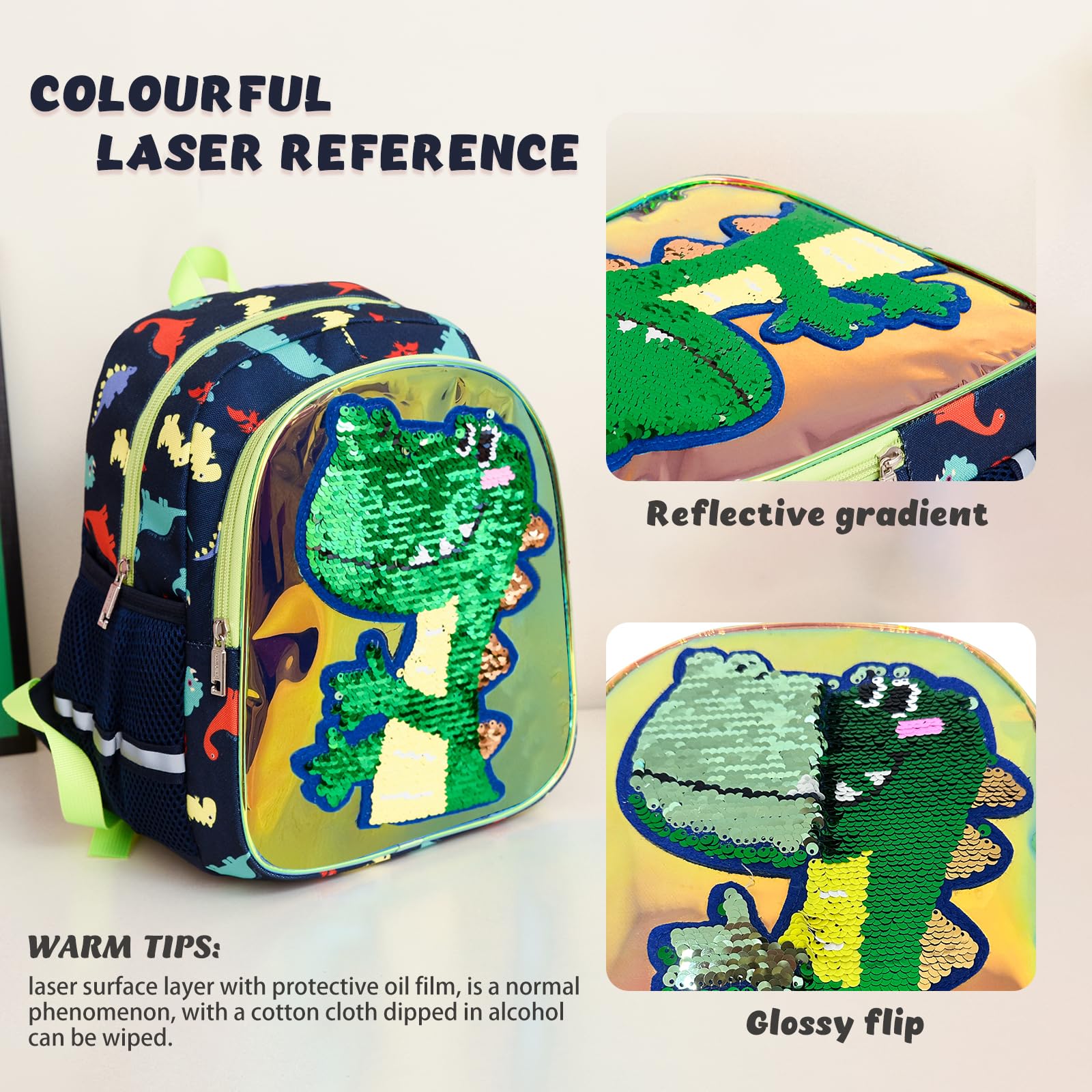 Dinosaur Kids Backpack for Boys & Girls - School & Travel Use