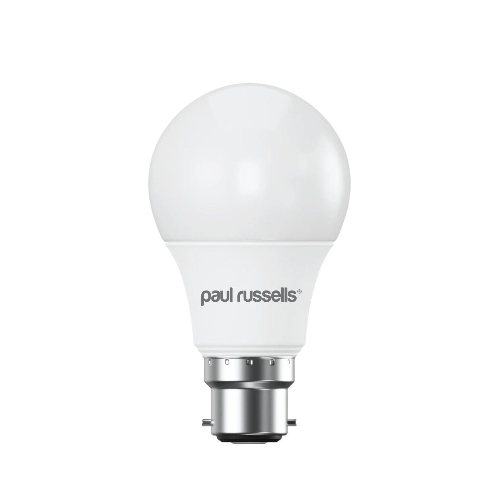 5 Pack LED Dimmable B22 Bayonet Light Bulbs 8.5W (60W Equivalent) Warm White 2700K Energy Saving - Perfect for Bedroom, Living Room & Table Lamps