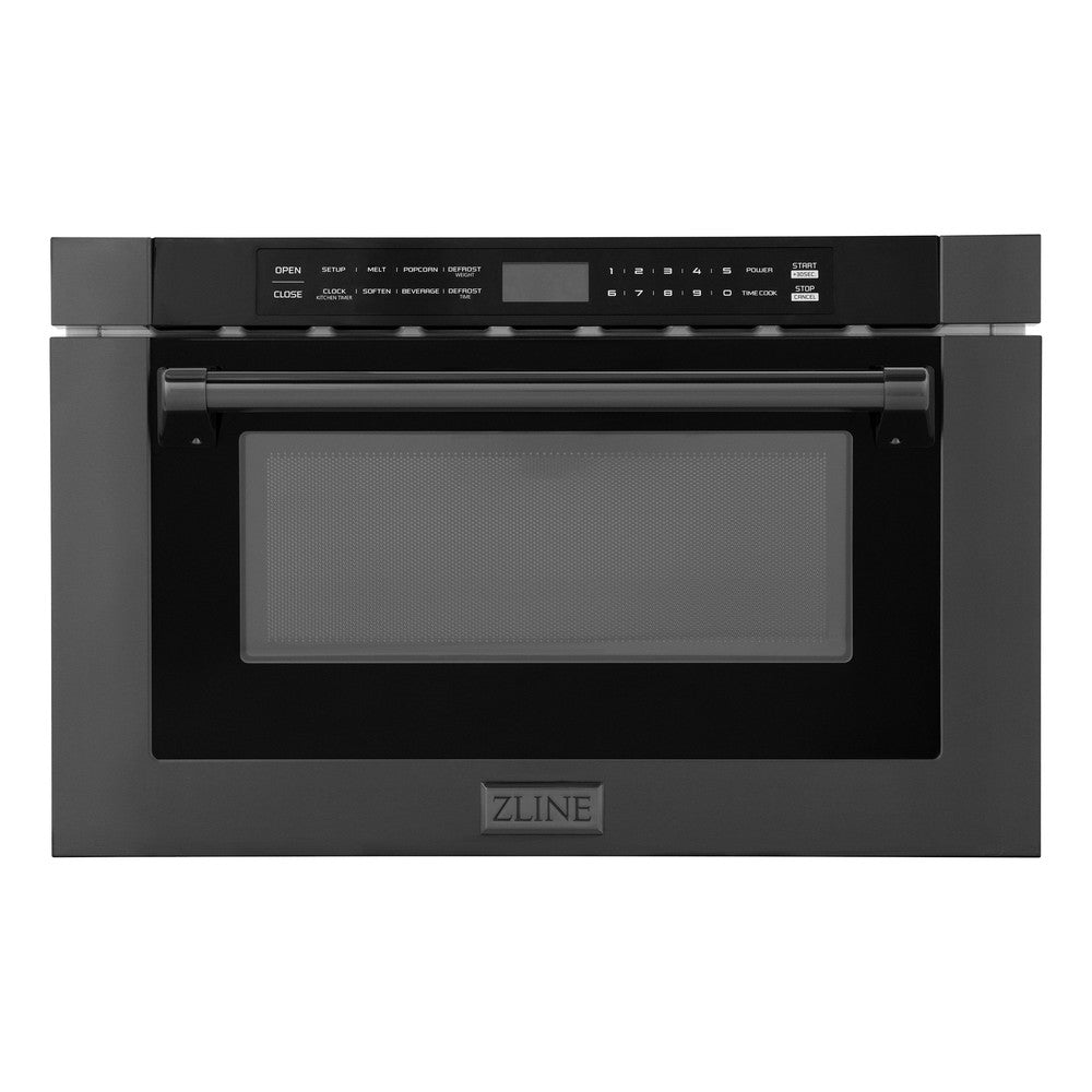ZLINE 24 Inch Built-In Microwave Drawer - 1.2 Cu Ft Stainless Steel with Traditional Handle (MWD 1 BS H) - Perfect for Modern Kitchens & Small Spaces