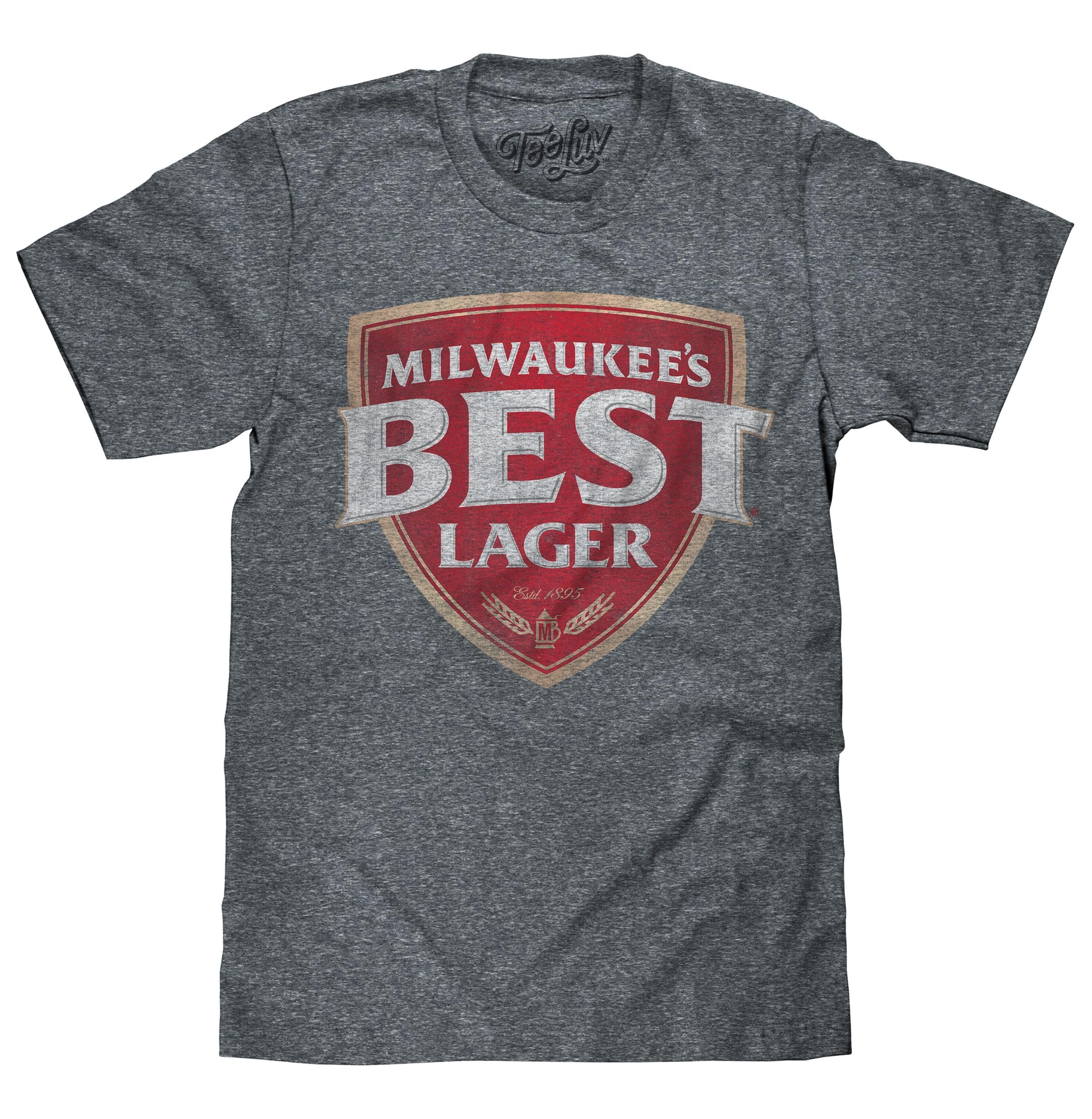 Tee Luv Men's Vintage Milwaukee's Best Lager Beer Graphic T-Shirt | Soft Cotton Casual Tee for Beer Lovers & Brewery Fans | Perfect for Pub Nights, Beer Festivals & Casual Outings