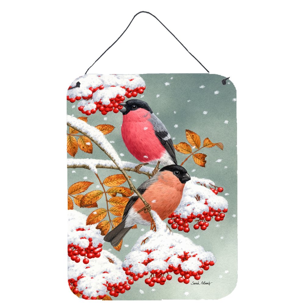 Eurasian Bullfinches Metal Wall Art - 12x16 Inch Aluminum Sign for Kitchen, Bar, Bathroom & Front Door Decor - Colorful Home Plaque for Indoor & Outdoor Use