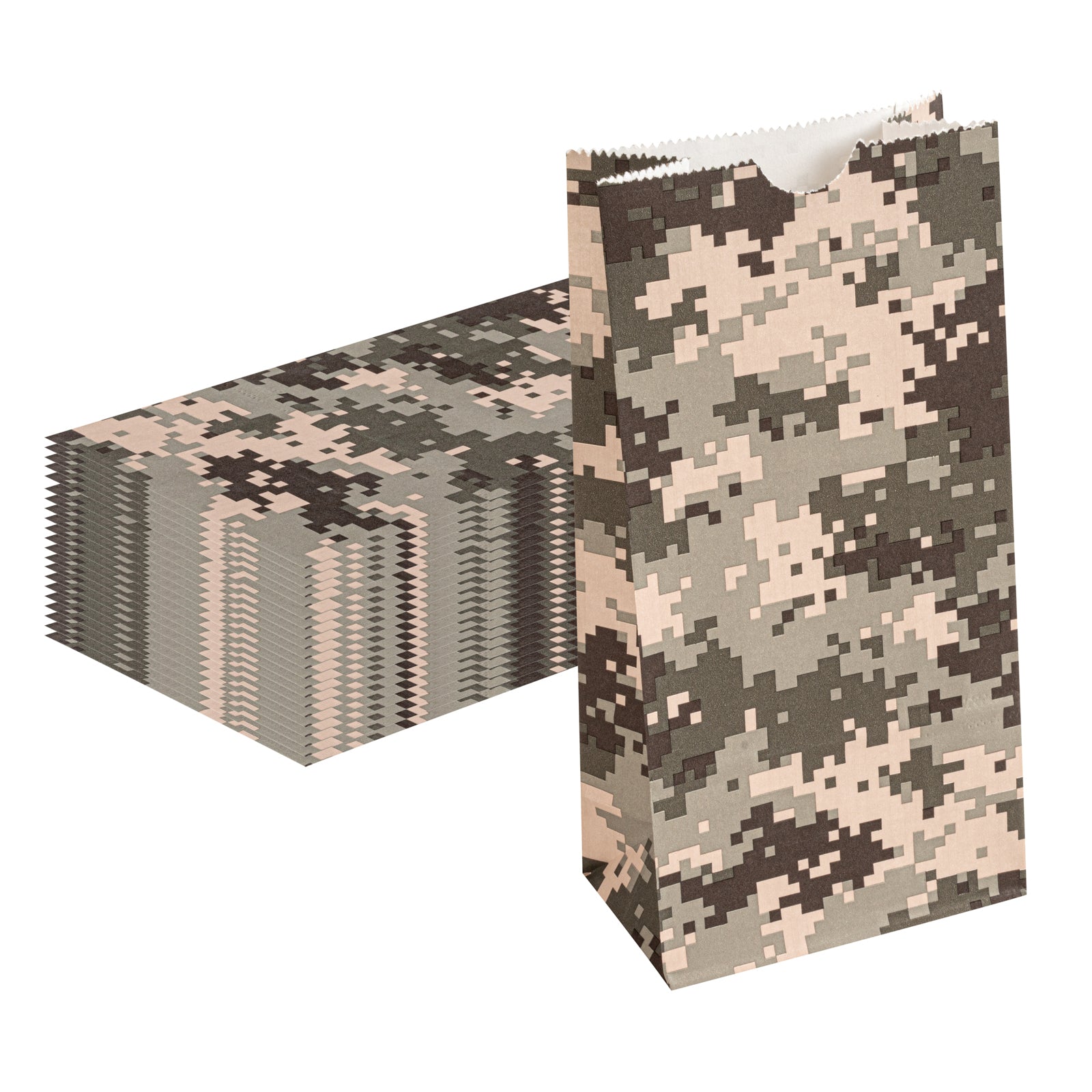 Camouflage Paper Bags 2 lb Capacity - 4.25