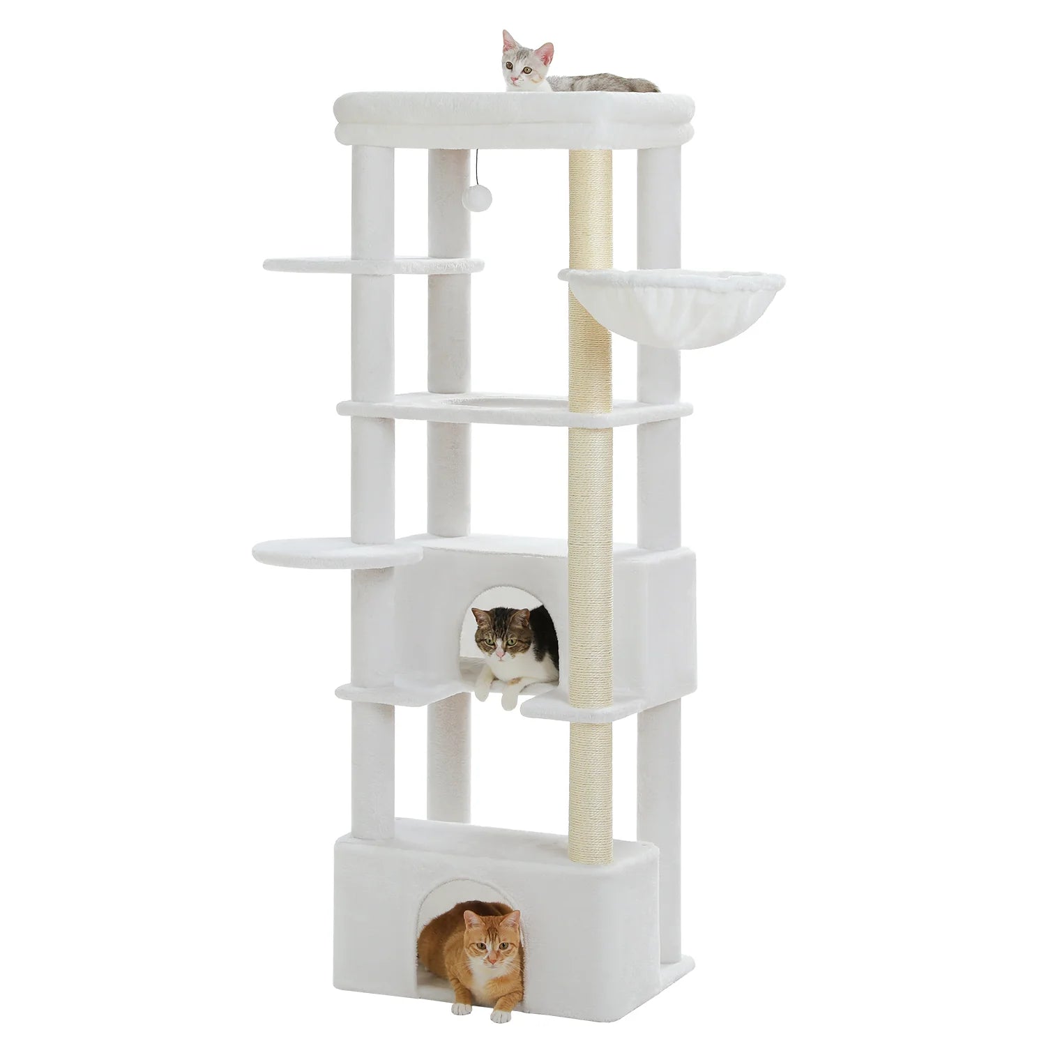 170cm Snow Flake Cat Tree Tower Condo with Scratching Posts & Perches - Perfect for Large Cats & Multi-Cat Households - Indoor Cat Furniture for Play, Rest & Climbing