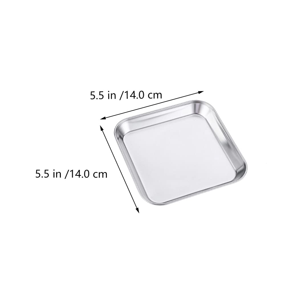 HEMOTON 2-Piece 304 Stainless Steel Serving Platter Set - Pie Plate, Steak Tray, Snack Dish & Bakeware for Camping, Coffee Table, and Kids' Parties | Durable & Elegant Serving Solution