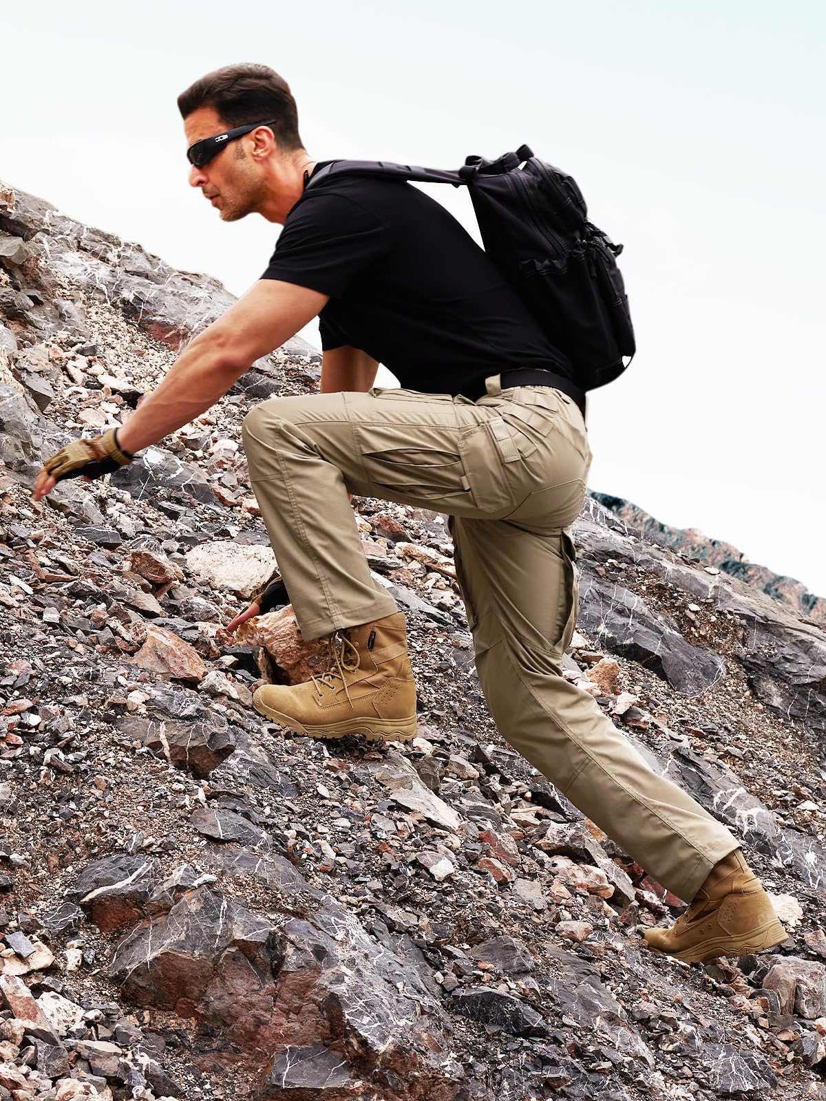 FREE SOLDIER Men's Tactical Cargo Pants - Ripstop Military Combat Hiking Work Pants for Outdoor Activities (Brown, 32W x 32L) - Perfect for Camping, Hiking, Airsoft & Everyday Wear