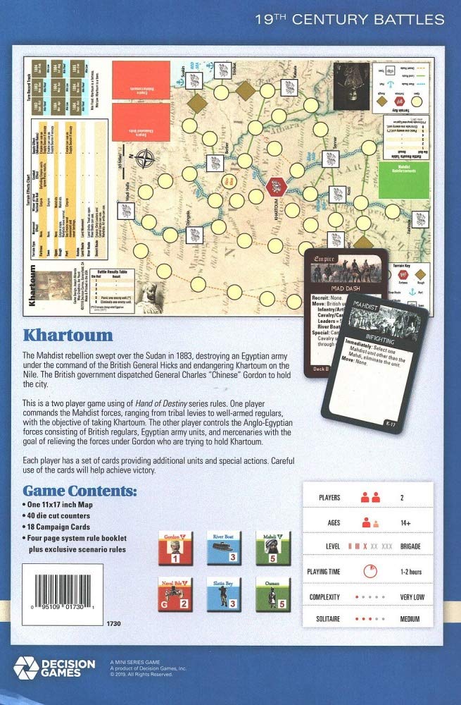 Decision Games Khartoum - Sudan 1883-1885 | Historical Strategy Board Game | Perfect for War Game Enthusiasts & History Buffs