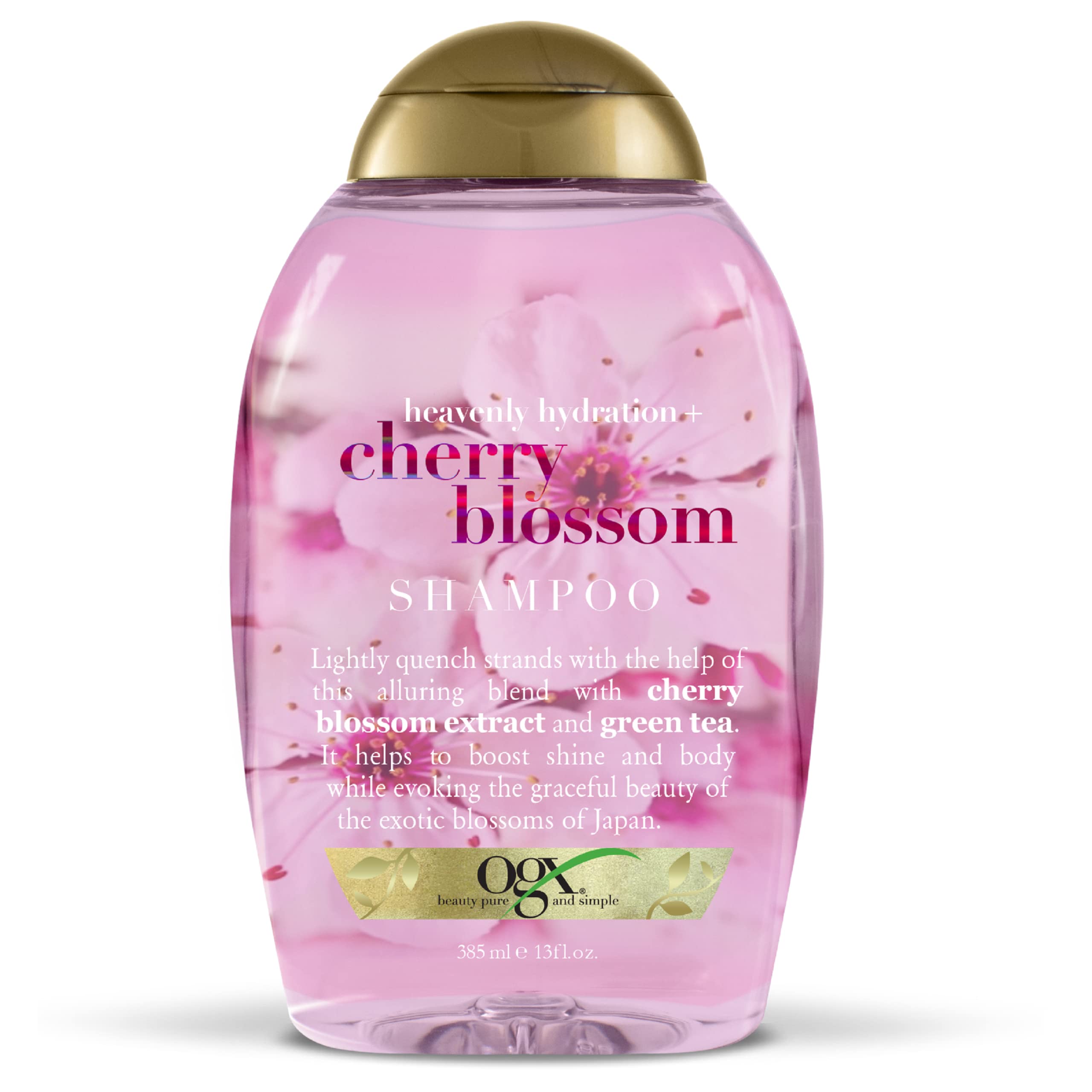 Organic Heavenly Hydration Plus Shampoo with Cherry Blossom Extract - 13 fl oz for Dry & Damaged Hair - Sulfate-Free, Vegan Hair Care for Soft, Shiny Locks - Perfect for Daily Use & Color-Treated Hair