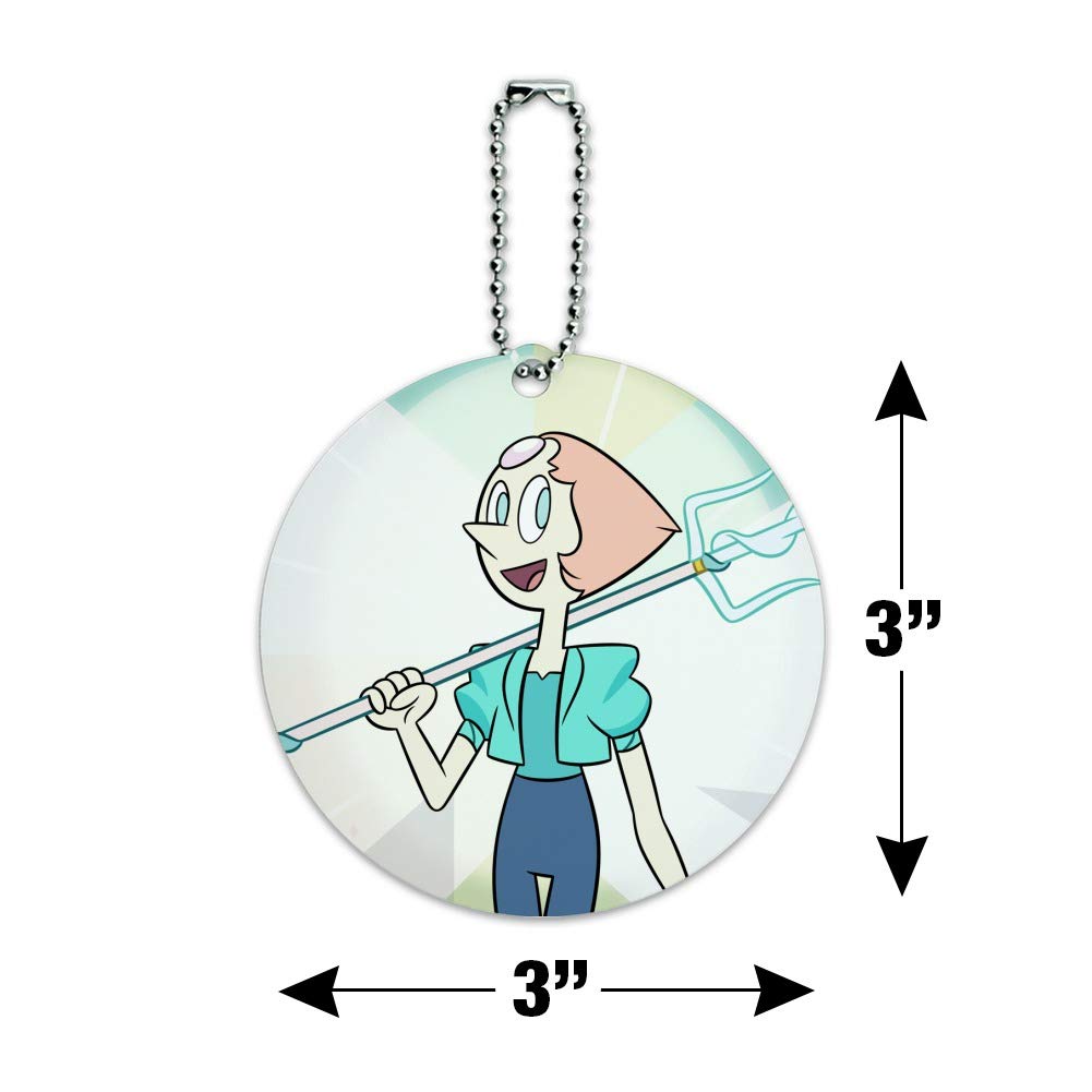 Steven Universe Pearl Round Luggage ID Tag - Durable Suitcase Name Tag for Carry-On Bags - Perfect for Travel, Business Trips & Vacation Identification