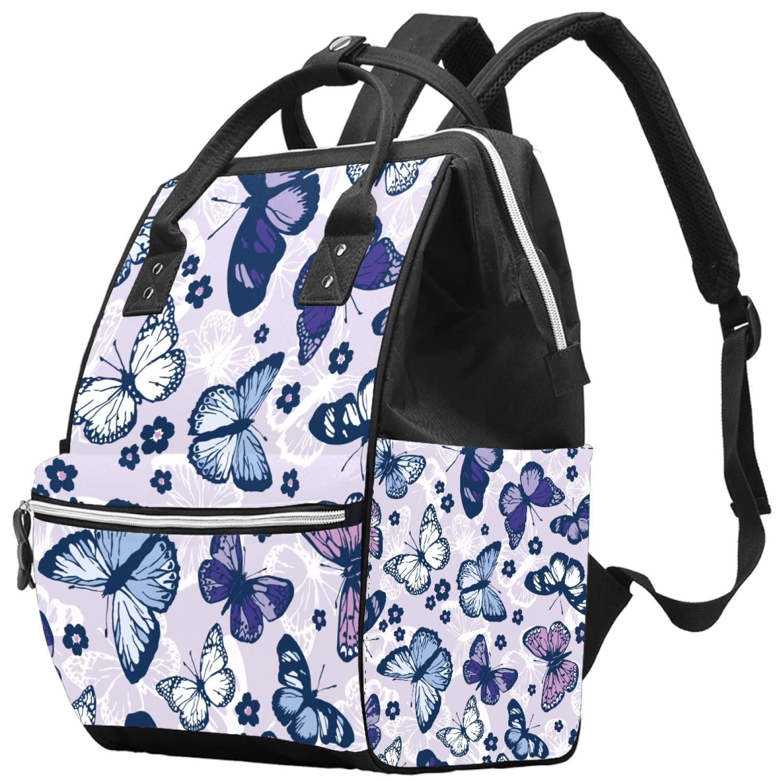**Purple Butterfly Diaper Backpack for Moms & Dads – Large Capacity Baby Travel Backpack for Girls & Boys – Perfect for Daycare, Outings & Family Trips**