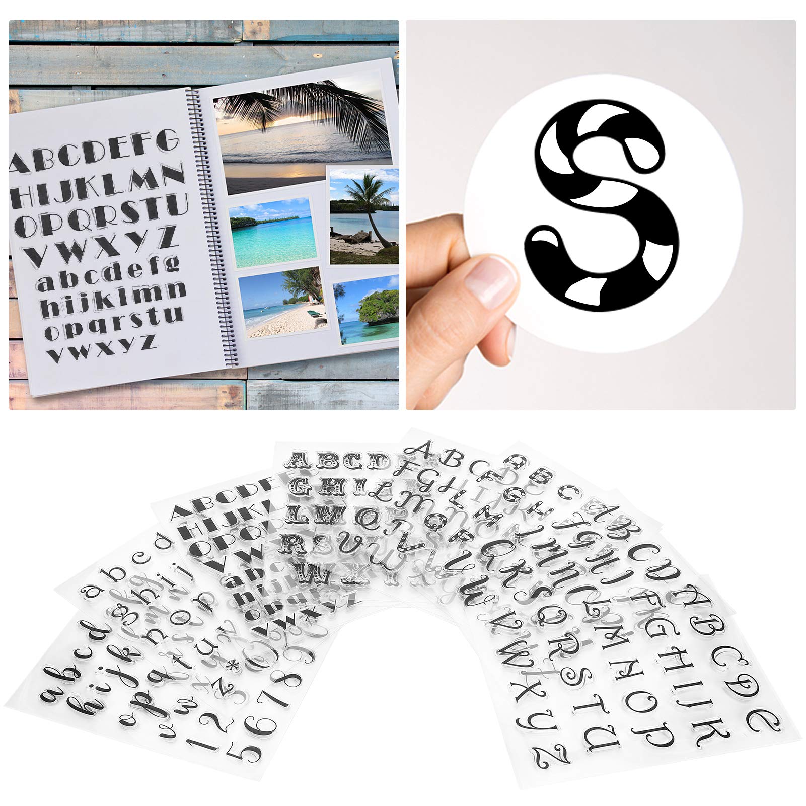8Pcs Clear Stamps for DIY Scrapbooking, Card Making & Photo Albums - Transparent Letter Stamps for Handmade Decorations & Artistic Projects | Perfect for Journals, Invitations & Crafting