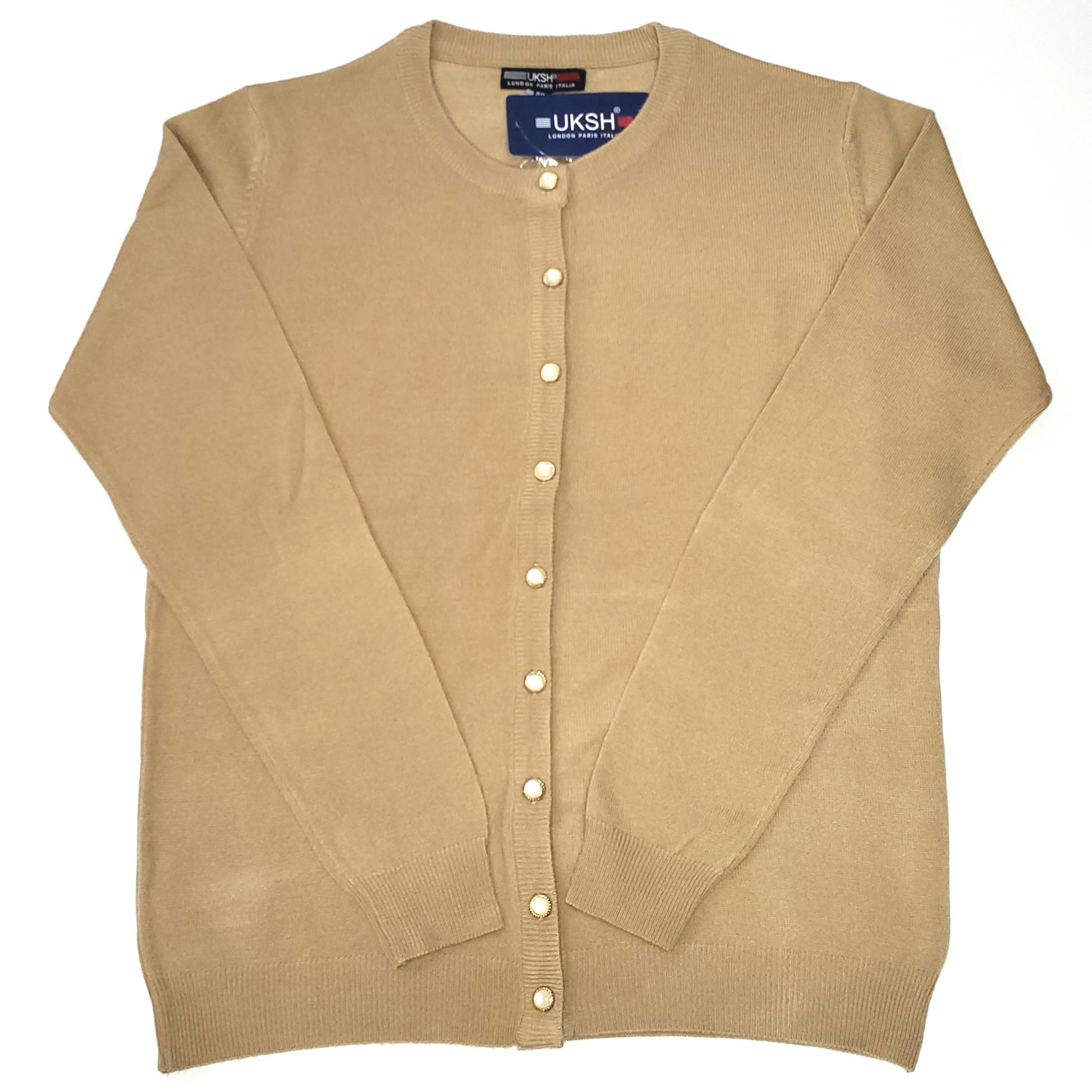 Women's Basic Round Neck Cardigan Sweater - Soft & Comfortable Knitwear for Casual Wear, Office, and Layering Outfits