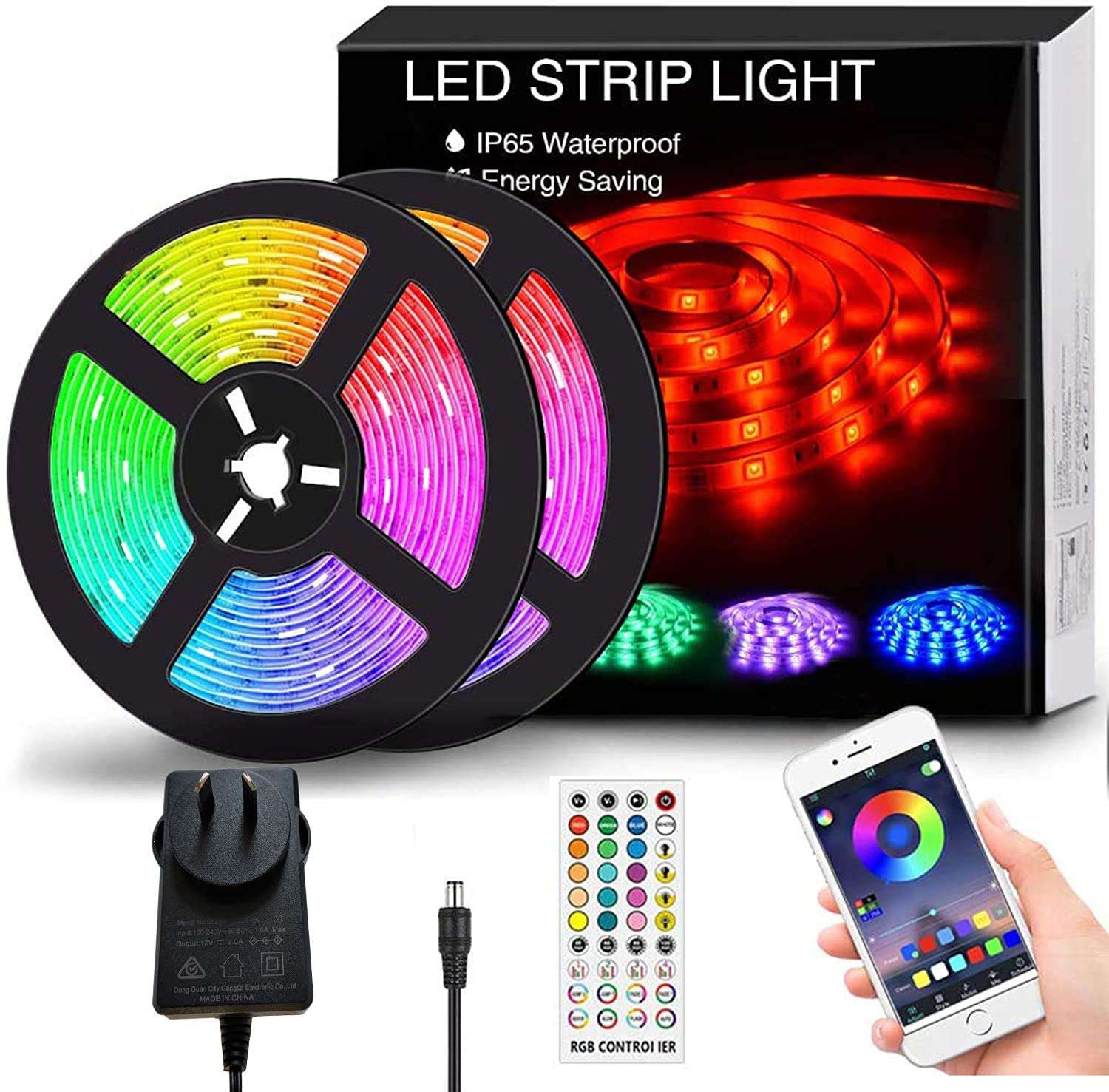 12M 5050 LED Strip Lights with Remote Control - Smart RGB Rope Lights for Bedroom, Home Decor, and Party Lighting | App-Controlled Mood Lighting for Wall, Ceiling, and Furniture Accents