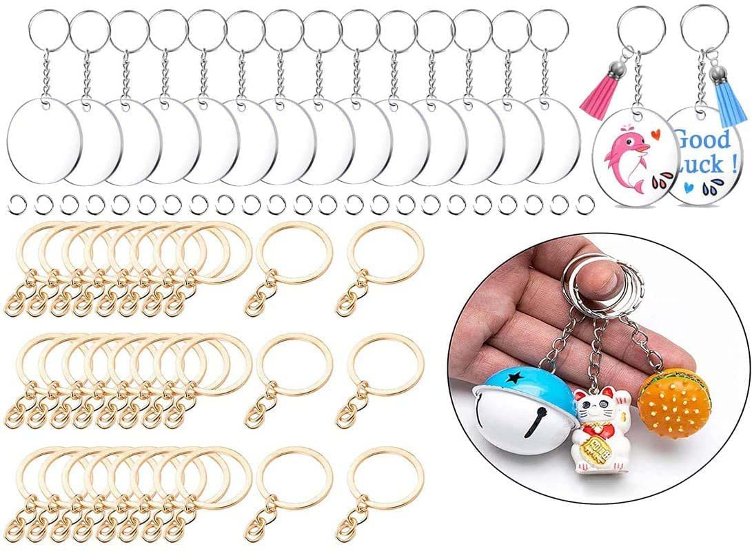 50 Nickel Silver Jump Rings for DIY Crafts - D Hook Swivel Clasp, Lobster Claw Keychain, Eye Screw - Perfect for Jewelry Making, Lanyards & Keychains