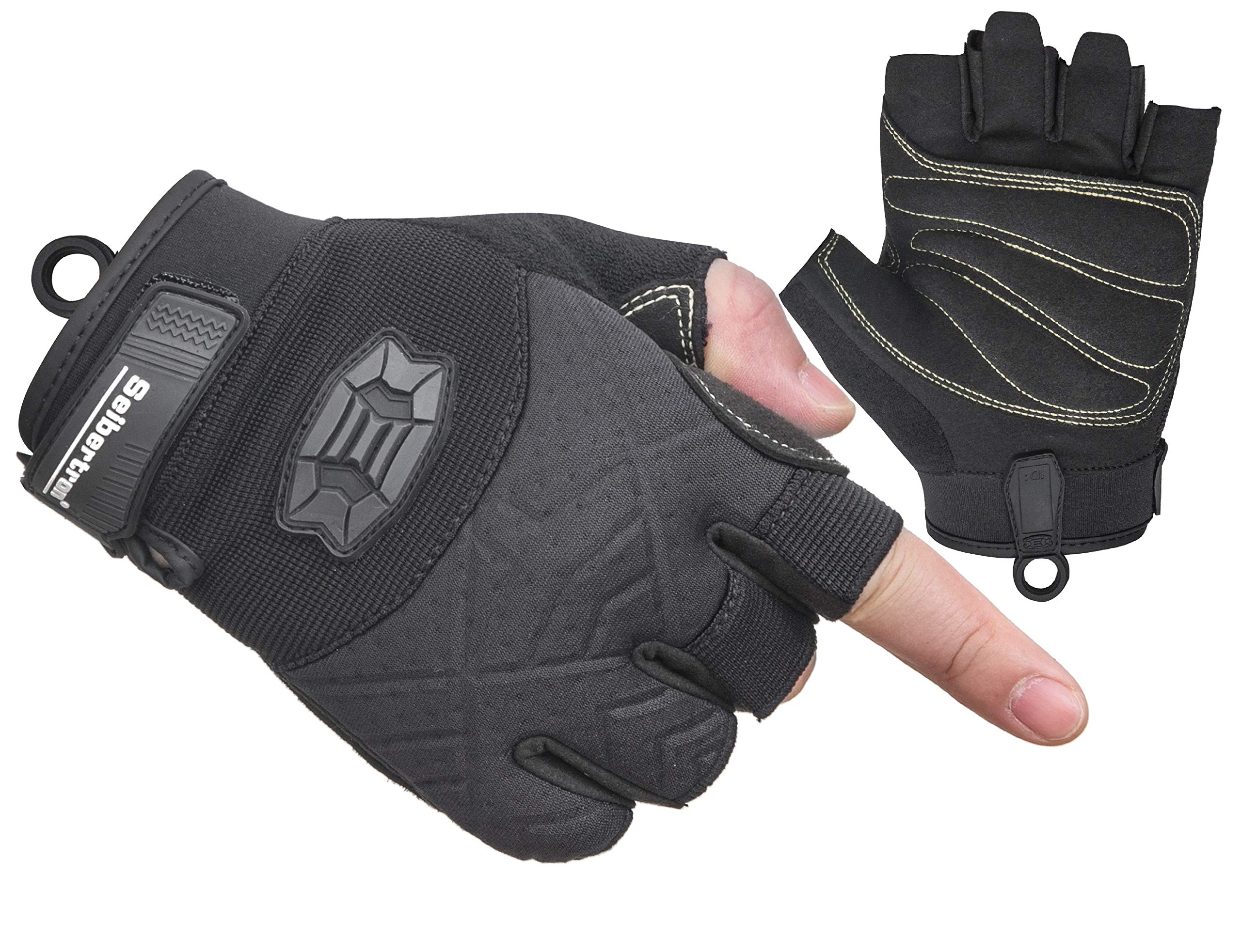 Seibertron Unisex Half-Finger Climbing Gloves - Padded, Lightweight & Breathable for Rock Climbing, Rescue, Adventure, Sailing, Kayaking & Outdoor Sports Training - Perfect for Gym, Hiking & Camping