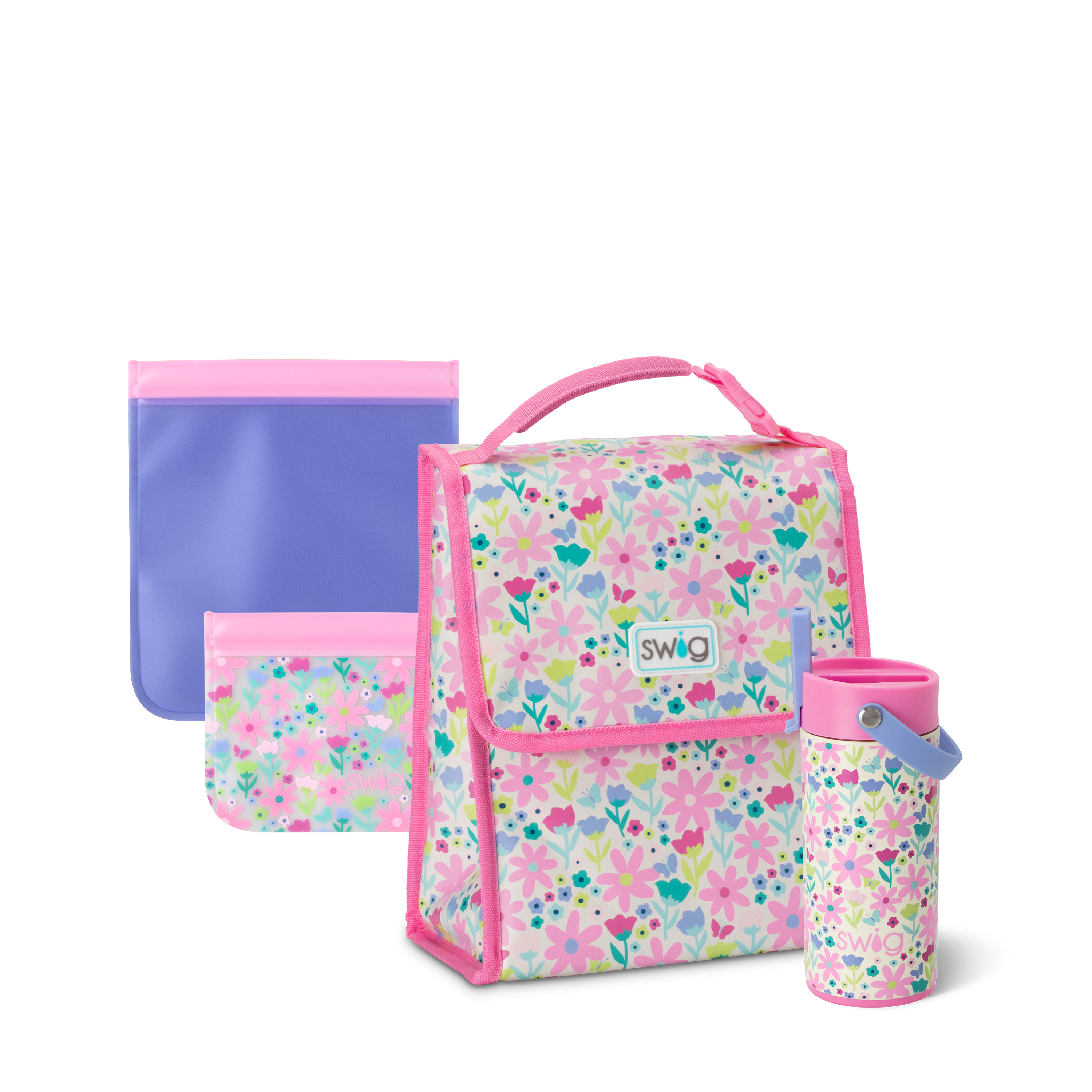 Flower Power Foldi Lunch Bundle - Reusable Eco-Friendly Bento Box Set for Kids & Adults - Perfect for School, Work, Picnics & Travel