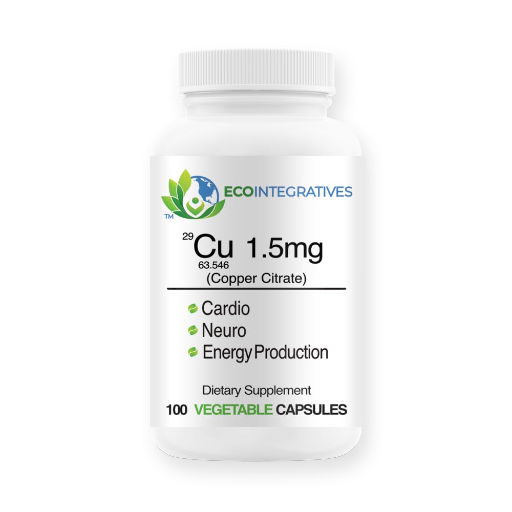 1.5mg Copper Citrate Capsules | Highly Bioavailable Copper Supplement for Nervous System, Collagen Synthesis, Bone & Joint Health | Supports Cardiovascular Function, Iron Metabolism & Energy Production | 100 Capsules | Daily Wellness & Active Lifestyle Support