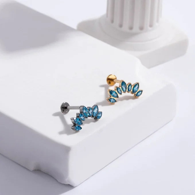 16G Sparkly CZ Titanium Lip Stud Labret Back Stud - Body Jewelry for Piercing | Perfect for Everyday Wear, Parties & Special Occasions