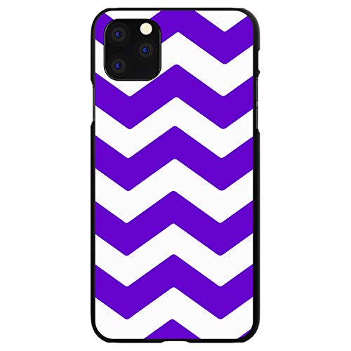 Purple White Chevron Stripes On Black Case