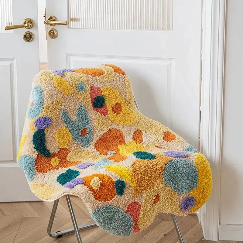 Acid Forest Irregular Area Rug - Modern Abstract Non-Slip Living Room Carpet for Boho Home Decor | Perfect for Bedroom, Dorm & Office
