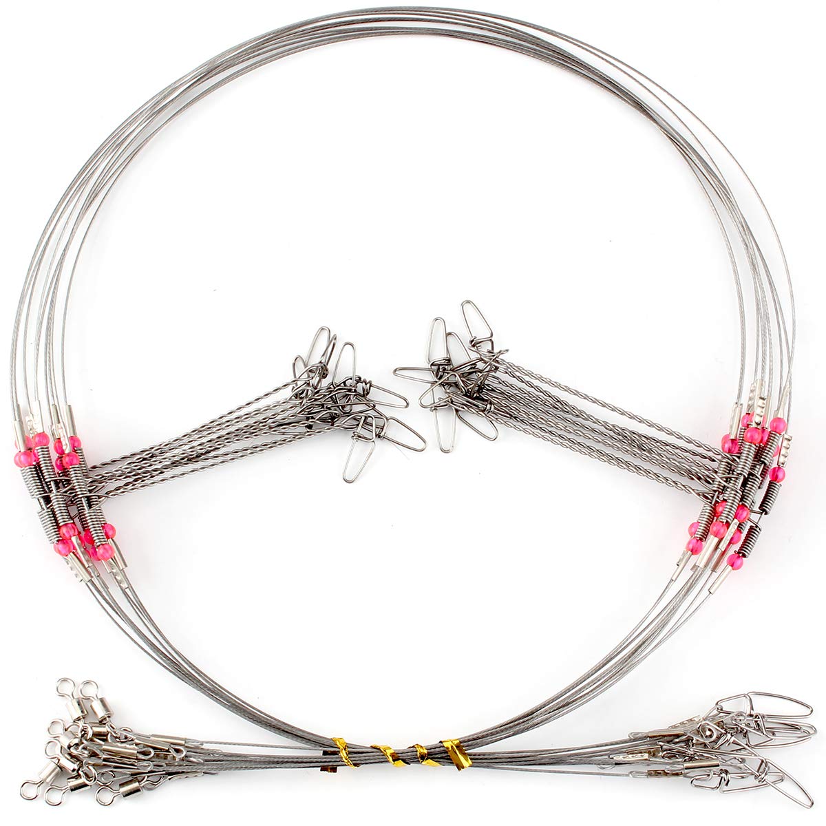 Scotank Fishing Leaders - Stainless Steel Wire with Swivels & Snap Connectors - Fishing Gear & Equipment Tackle Kit for Lures, Bait Rigs, Hooks - Perfect for Saltwater & Freshwater Fishing - Great Gift for Anglers