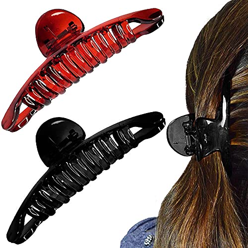 Stylish Jumbo Hair Clips for Women - 2 Pack Butterfly Clutcher Clips (Korean Style) for Daily Use | Perfect for Work, School, and Casual Outfits