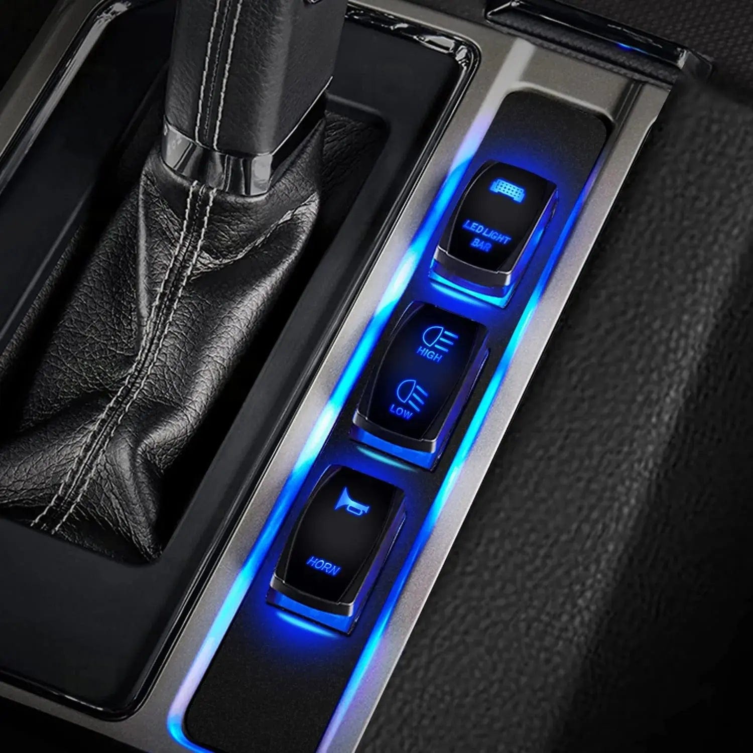 7Pin DPDT On/Off Momentary High Low Beam Headlight Rocker Switch with Blue LED - Perfect for Car, Truck, Boat & Off-Road Vehicle Lighting Systems
