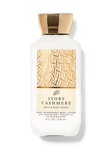 Bath & Body Works Ivory Cashmere 24-Hour Moisturizing Body Lotion - 8 oz | Ultra Hydrating & Smooth Skin | Fall Seasonal Scent for Women & Men | Perfect for Dry Skin Care & Daily Moisturizing Routine