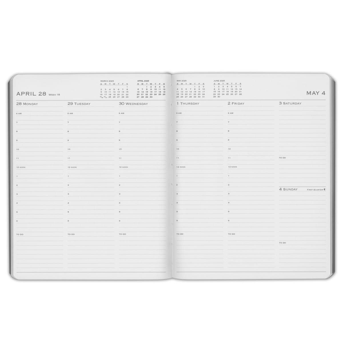 2025 Gallery Leather Family Planner for Moms - Elegant Bound 18-Month Calendar & Notebook with White Page Edges, Acadia Cactus Design, 9x7 Inches - Perfect for Home Organization, School Schedules & Work Planning