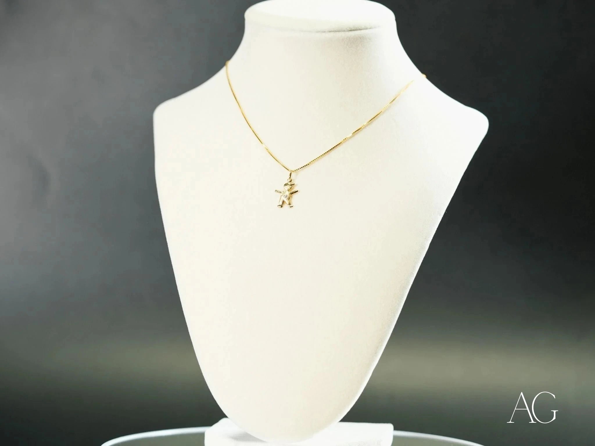 18k Gold Cherub Doll Pendant Necklace - Angel Wing Charm Jewelry for Women, Gift for Birthday & Valentine's Day | Perfect for Romantic Occasions & Special Moments