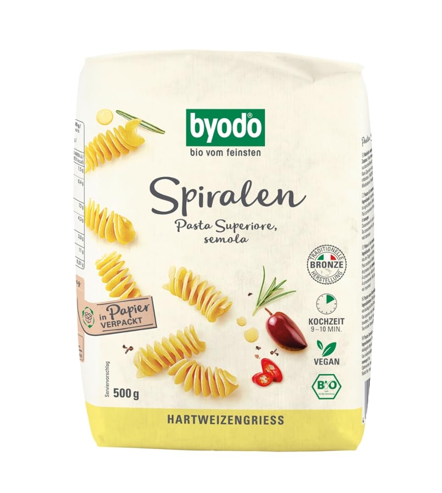 Byodo Organic Volanti Pasta Semolina, Twisted Hat Shape, 500g - DE-ÖKO-013 Certified, Premium Italian Pasta for Gourmet Cooking | Perfect for Soups, Salads & Gourmet Italian Dishes