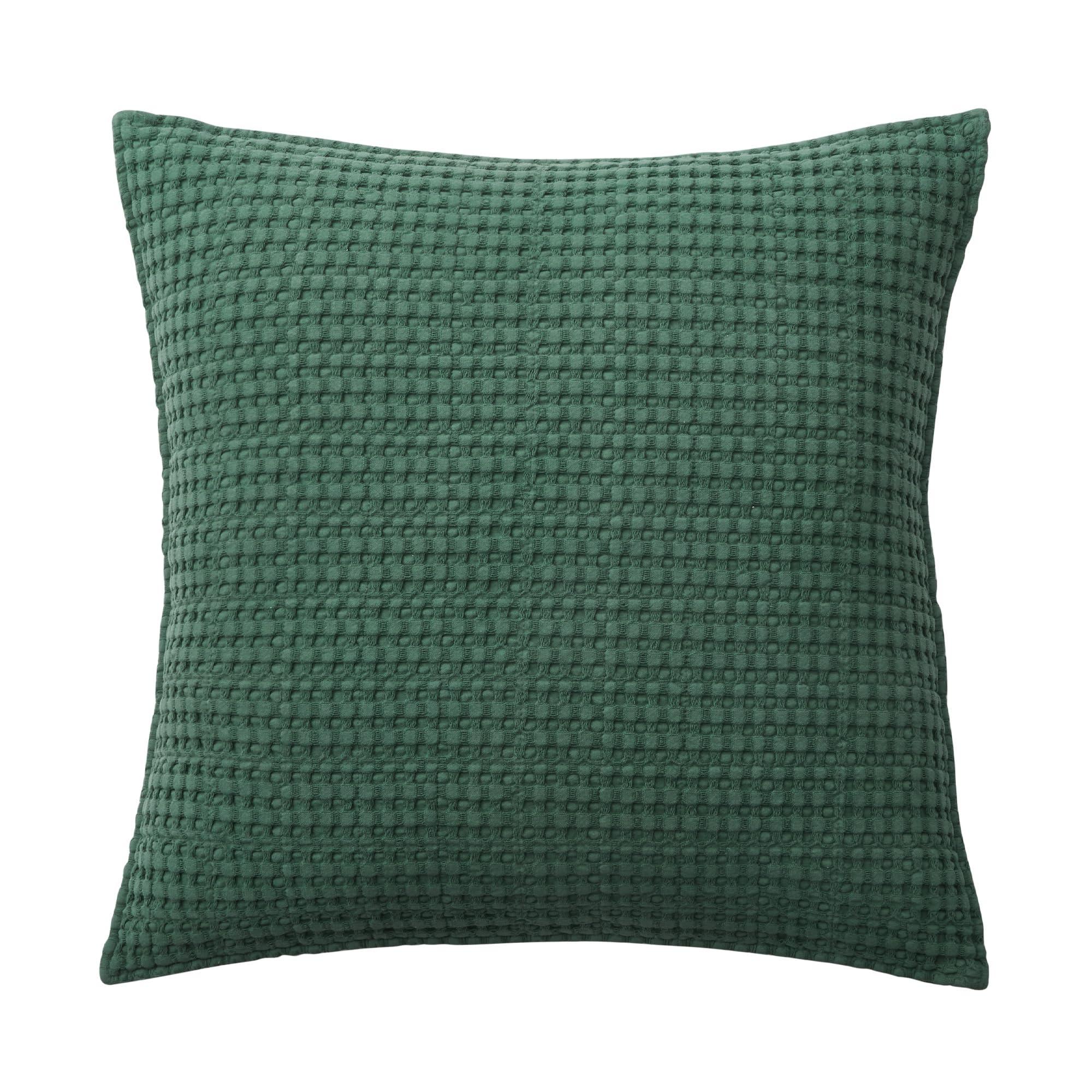 Levtex Home Mills Waffle Decorative Throw Pillow 20x20 Inches - Soft Polyester Filled Forest Green Cushion - Perfect for Sofa, Bed & Home Decor