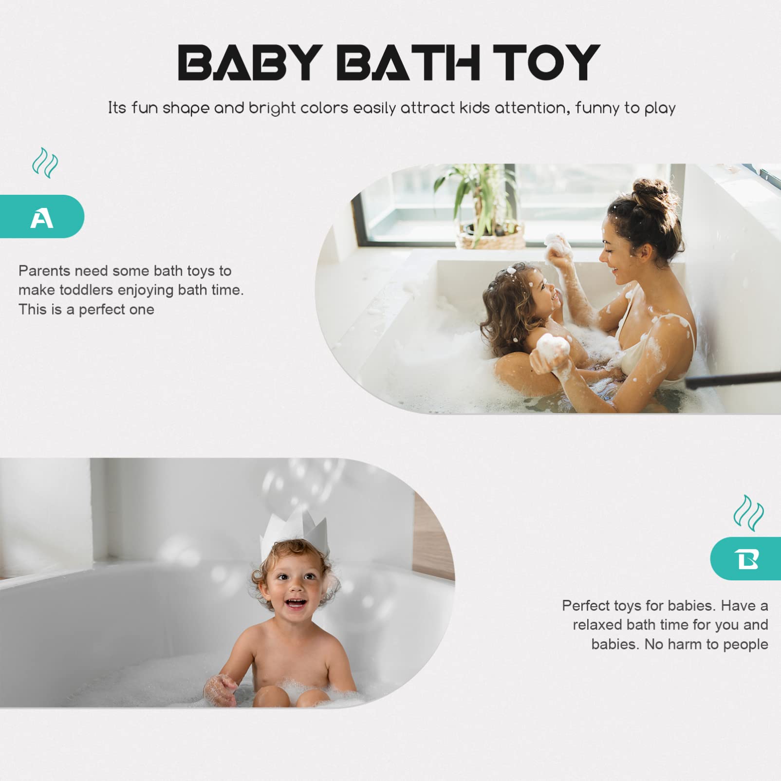FAVOMOTO 3-Piece Baby Bath Toys Set - Cute Animal Floating Water Toys for Toddlers & Infants - BPA-Free ABS Plastic Shower & Pool Fun (Pink) - Perfect for Bathtime, Sensory Play & Early Learning