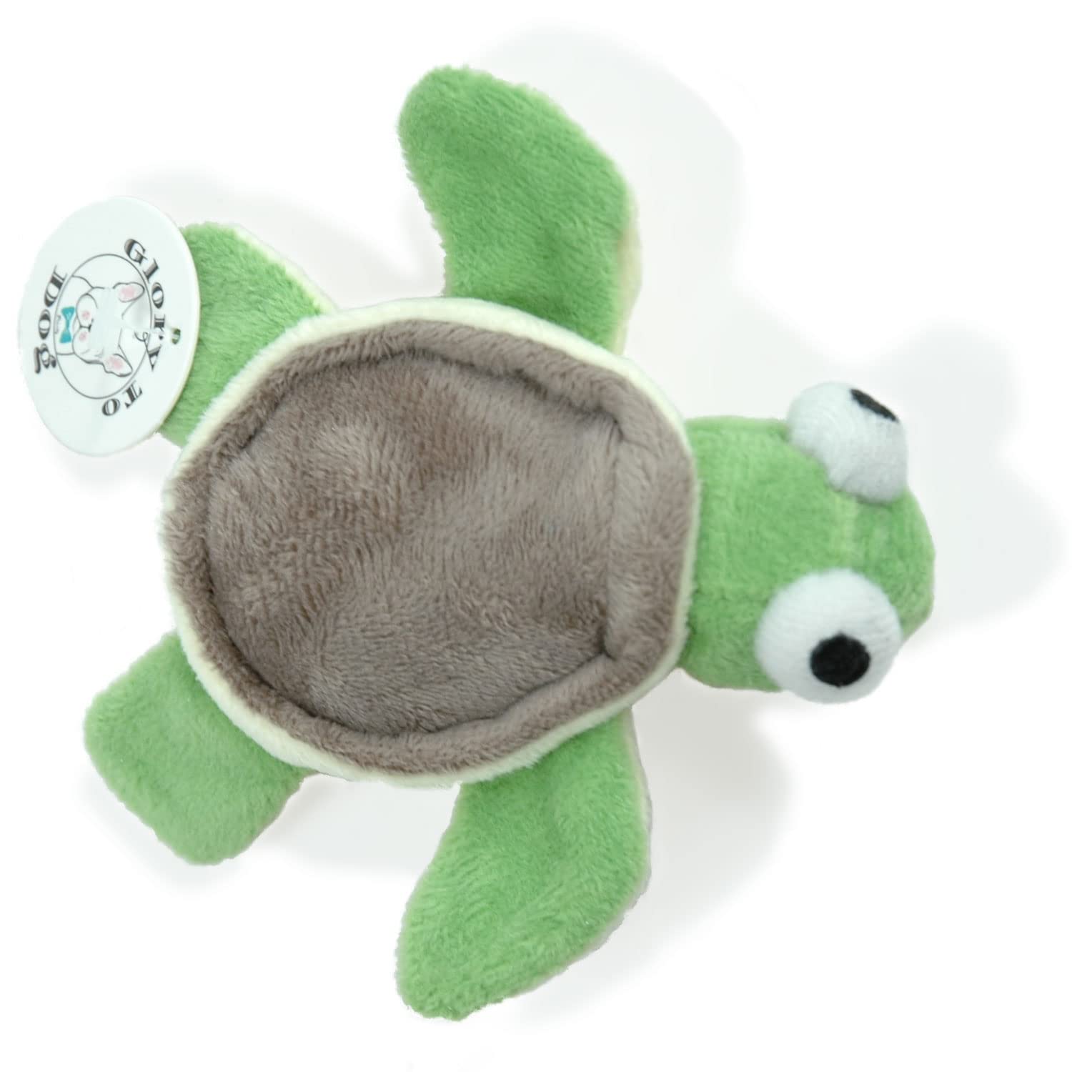 TinyToy Plush Green Turtle - Soft Small Dog Chew Toy for Puppies, Teething & Toy Breed Dogs - Perfect for Indoor Play, Cuddling & Training Rewards