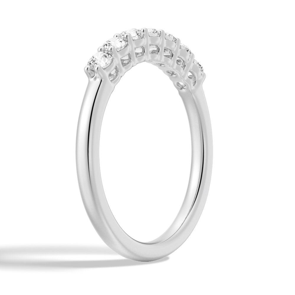 2.5mm 7 Stone French Pave Moissanite Wedding Band for Women - Durable & Sparkling Engagement Ring, Anniversary Gift, Bridal Jewelry - Perfect for Weddings, Proposals & Special Occasions