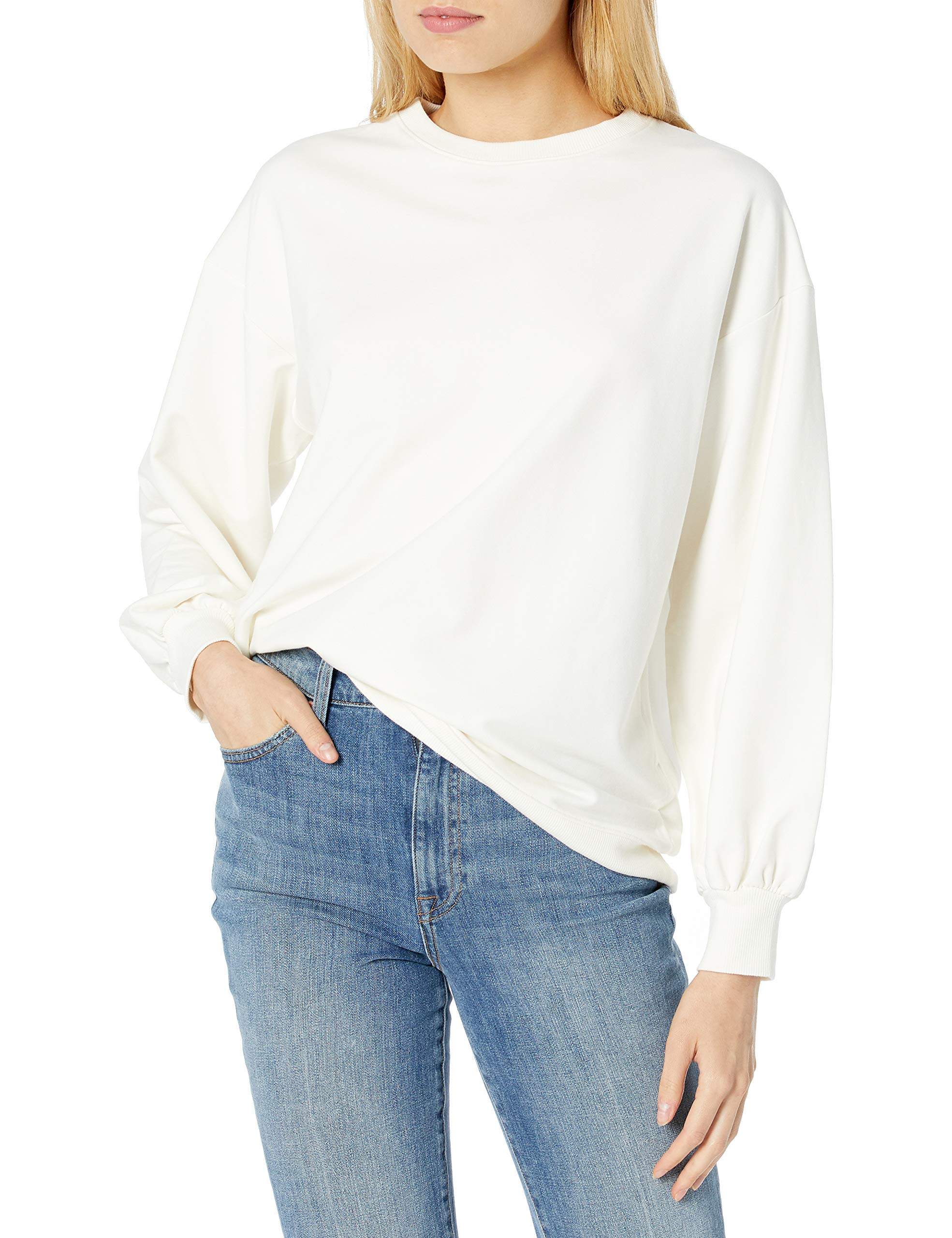 The Drop Women's Kiko Oversized Crewneck Sweatshirt | Soft Cotton Pullover Sweater | Casual Loungewear & Streetwear for Women | Perfect for Relaxing at Home or Weekend Outings