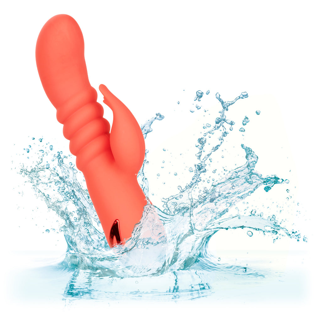California Dreaming Orange County Cutie Rabbit Vibrator - Powerful Thrusting G-Spot Stimulator for Women, Perfect for Solo Play & Couples Intimacy