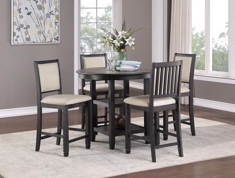 Modern 5-Piece Counter Height Dining Set - Asher Collection - Perfect for Kitchen, Breakfast Nook & Small Space Dining