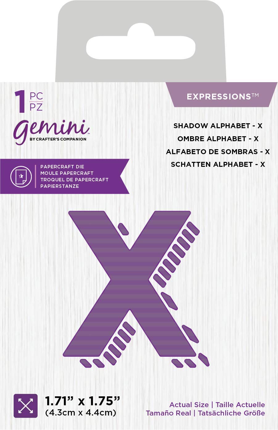 Crafters Companion Gemini Metal Cutting Dies - Expressions Shadow Alphabet X Die Set for Card Making, Scrapbooking & DIY Crafts - Silver, One Size US